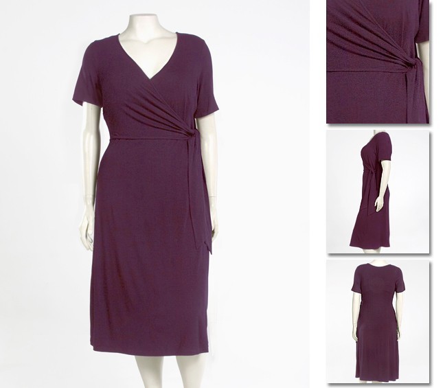 NEW Zaftique SS WRAP DRESS Eggplant Purple 1Z 2Z 3Z 4Z 5Z / 16 XL 1X 2X 3X 4X 5X