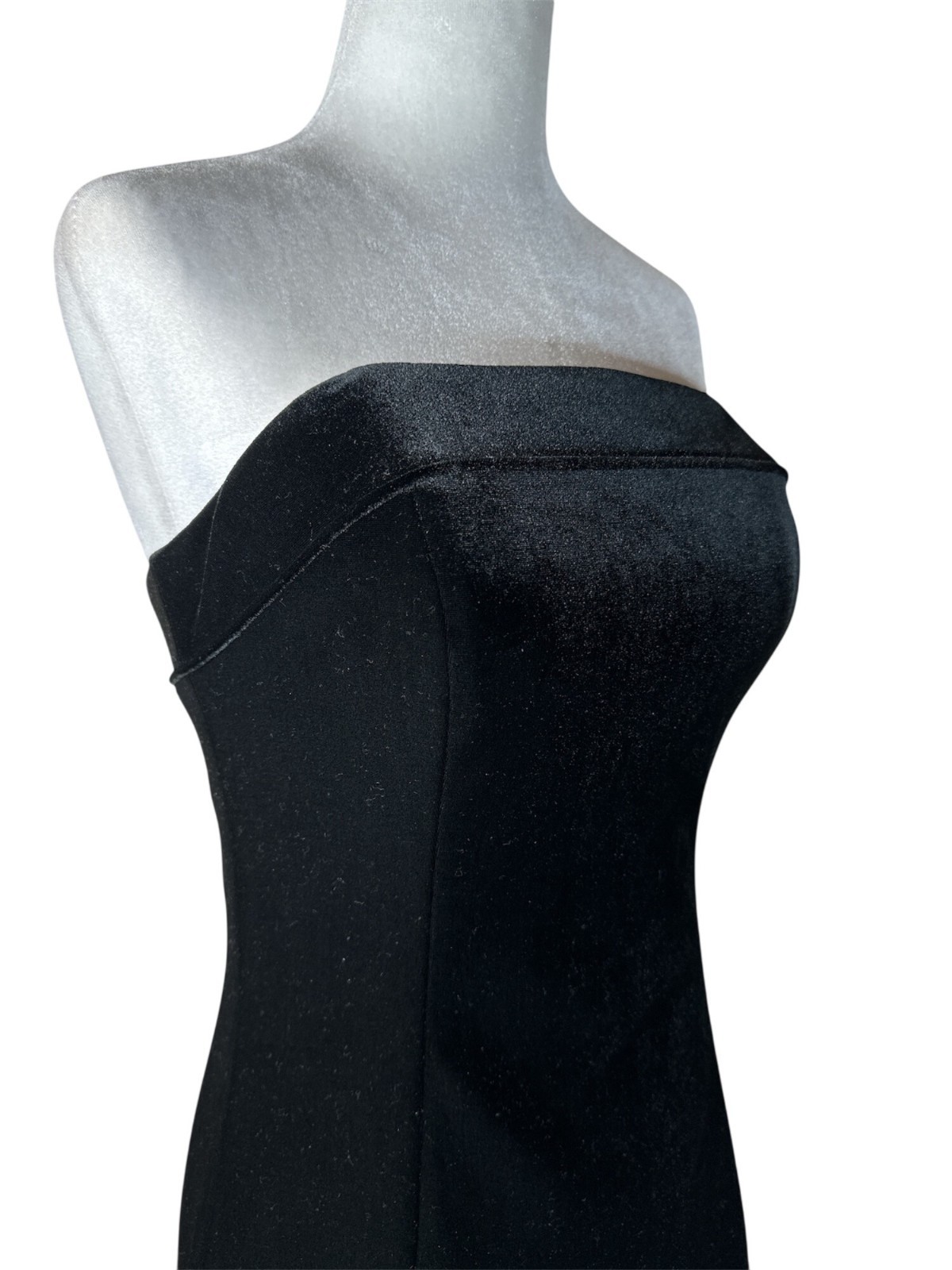 NICHOLAS Adiba Strapless Round Edge Midi Dress in Black 4 New Womens