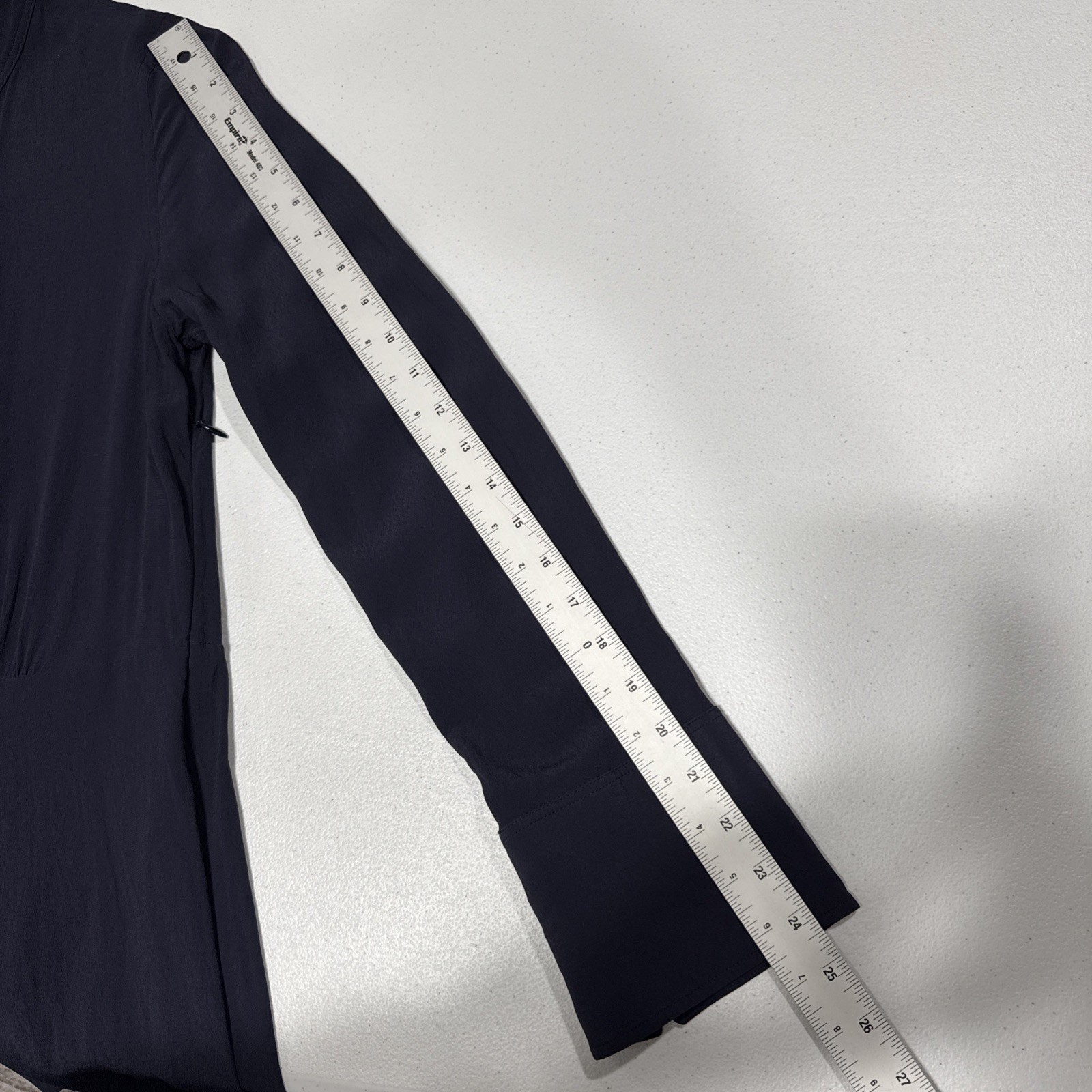 Arket Womens Modest Maxi Dress EU 34, US 4 Long Sleeves A-Line Band Collar Blue