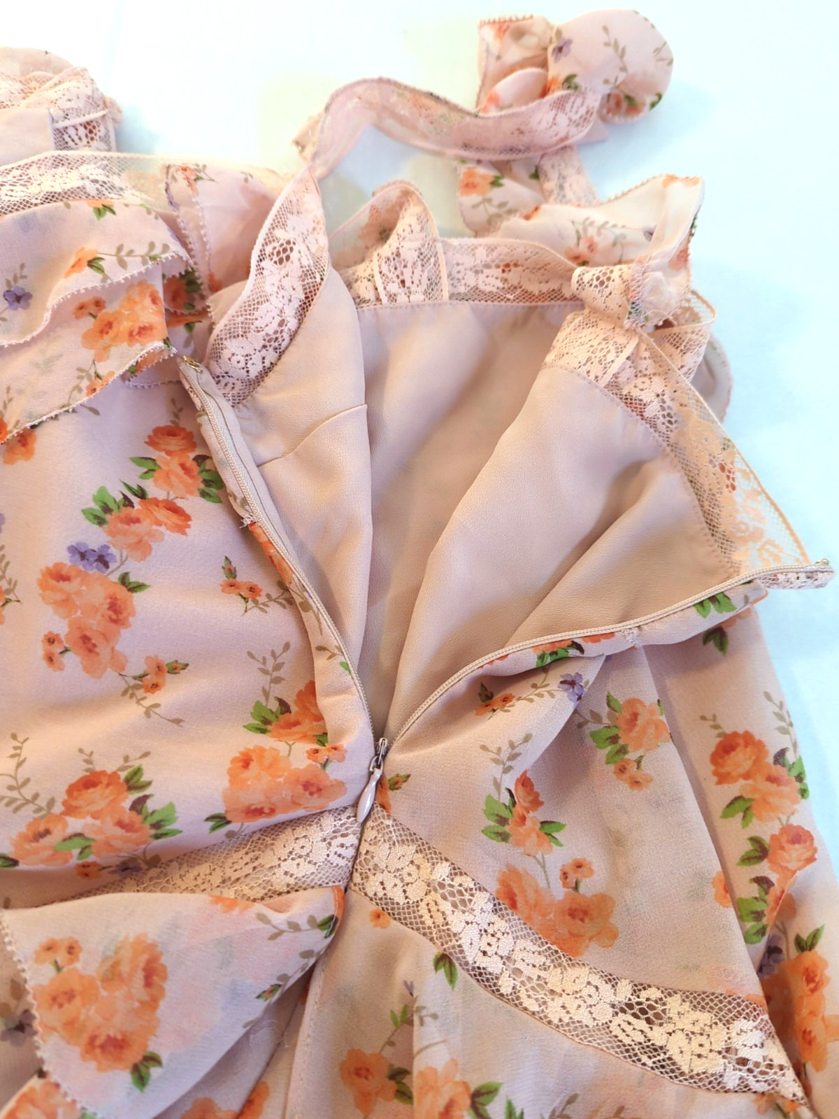 Altar’d State Mini Dress XL Tiered Ruffle Lace Pink Floral Fairy Inspired Sexy