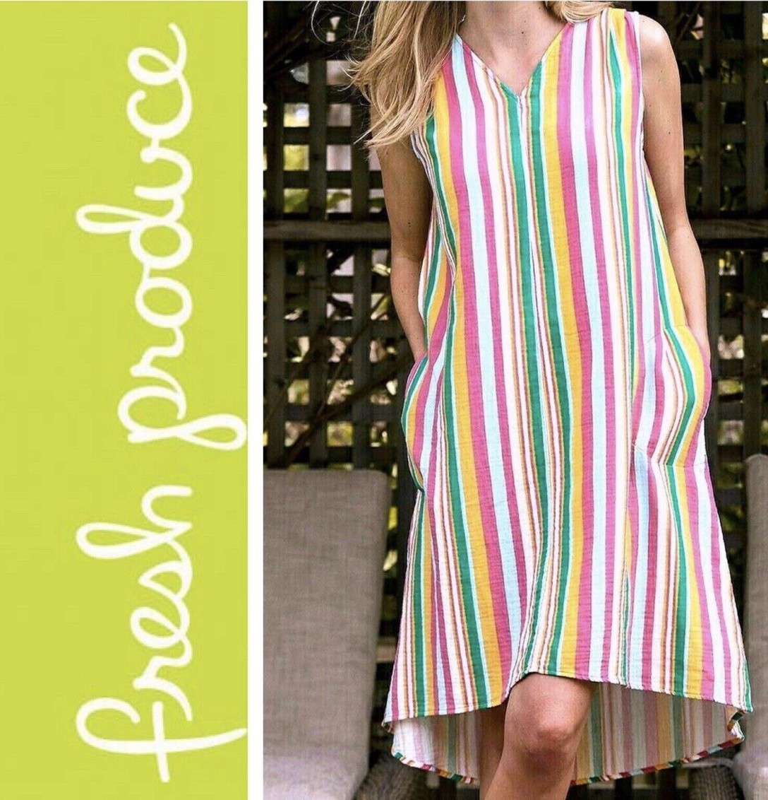 NWT FRESH PRODUCE Pacific Allegra Striped Dress L MSRP $59 🌺FREE SHIPPING🌺