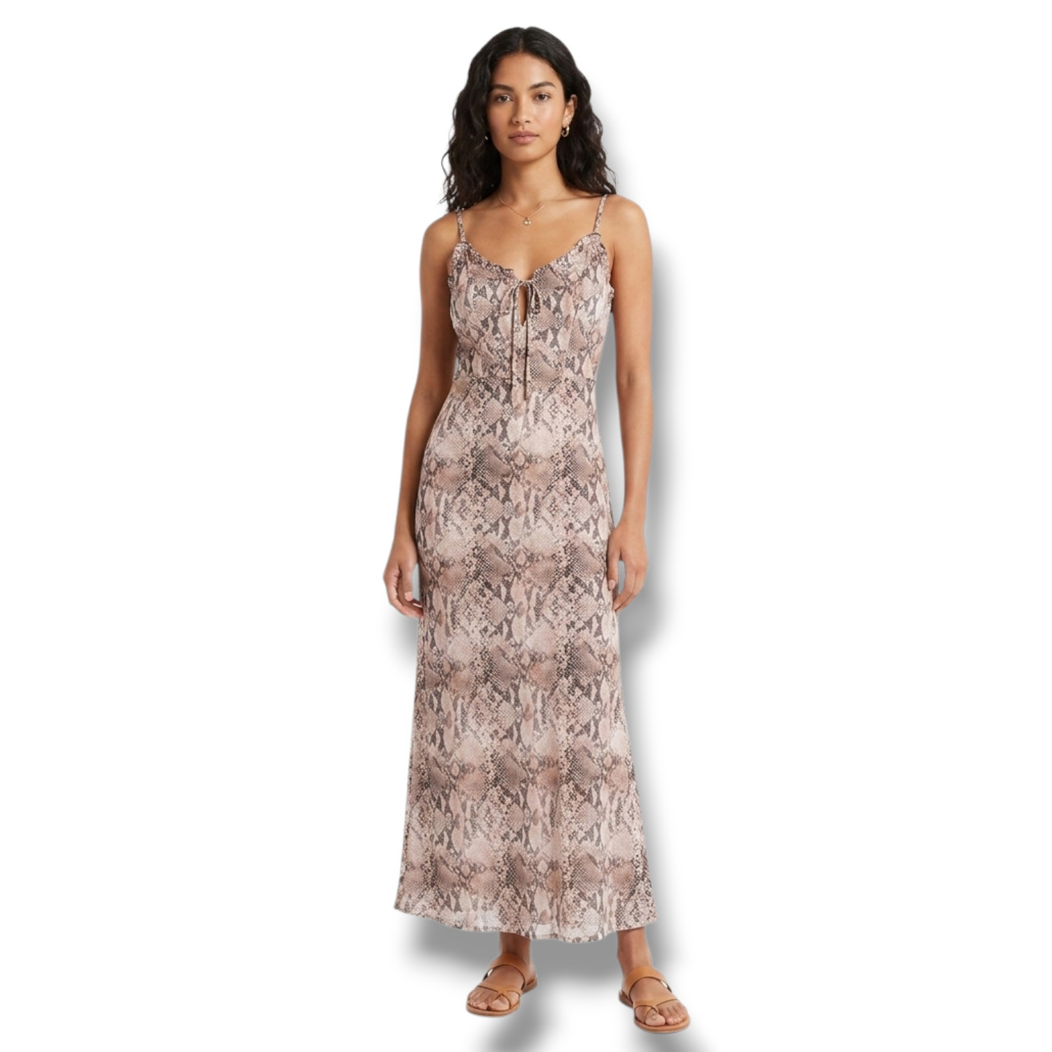 Wild Fable Women’s Snakeskin Print Midi Slip Dress – XS