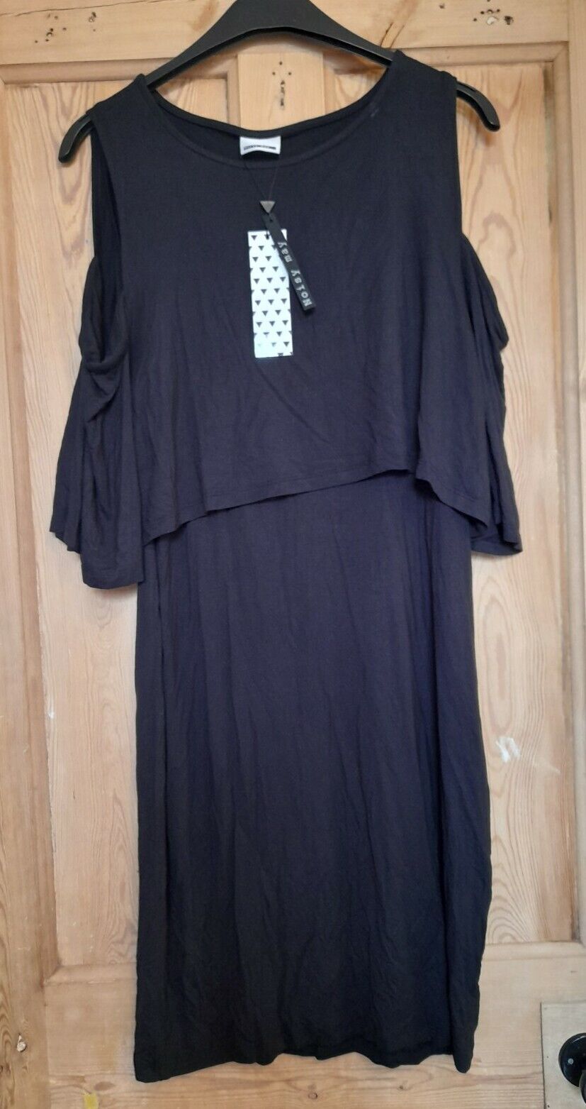 Noisy May Women’s XL knee length Black cold shoulder dress C36″ L39″ RRP £20