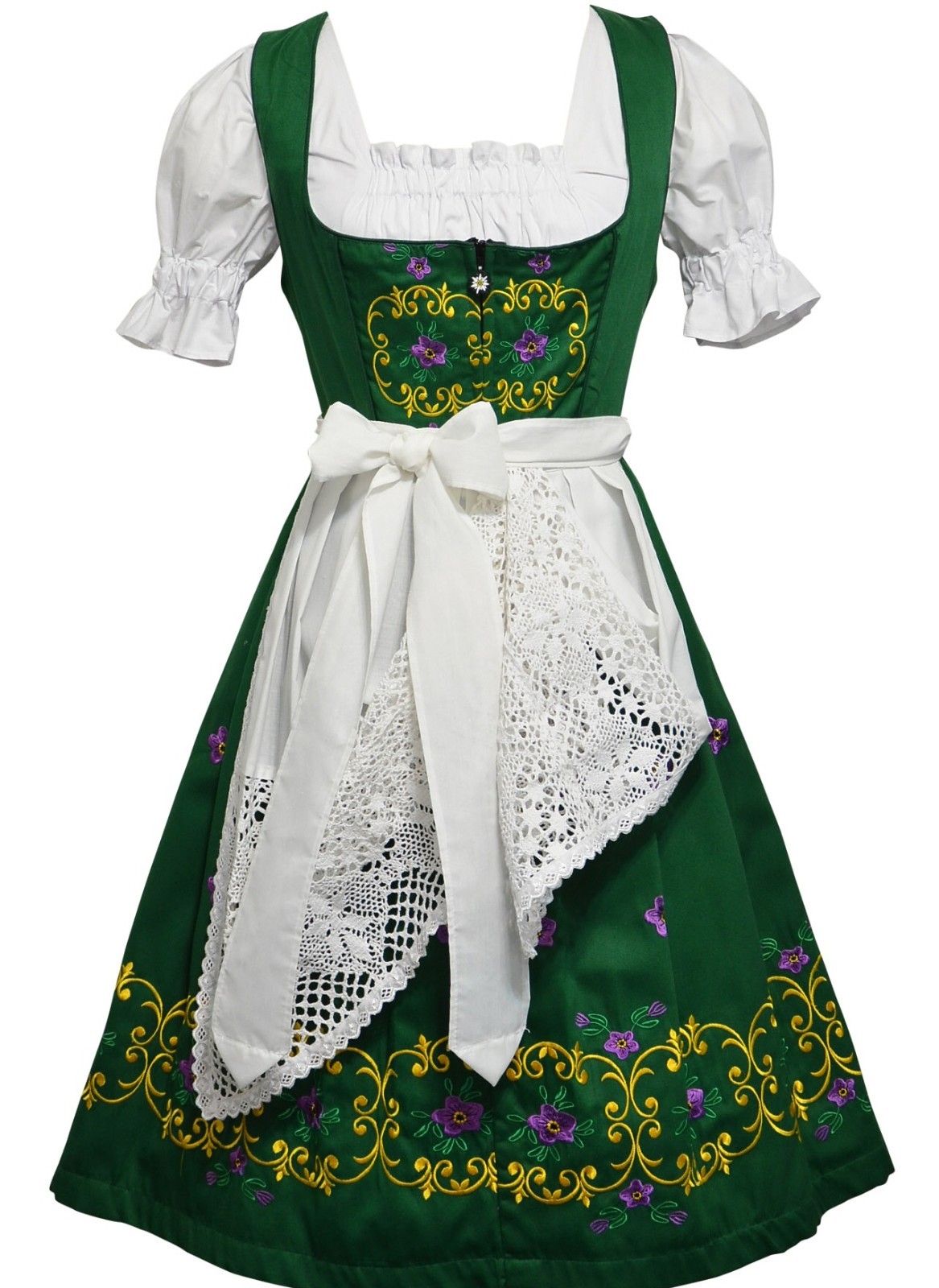 2XL 24 Elegant German Dirndl Dress EMBROIDERED Oktoberfest COMPLETE SET 3 Pcs