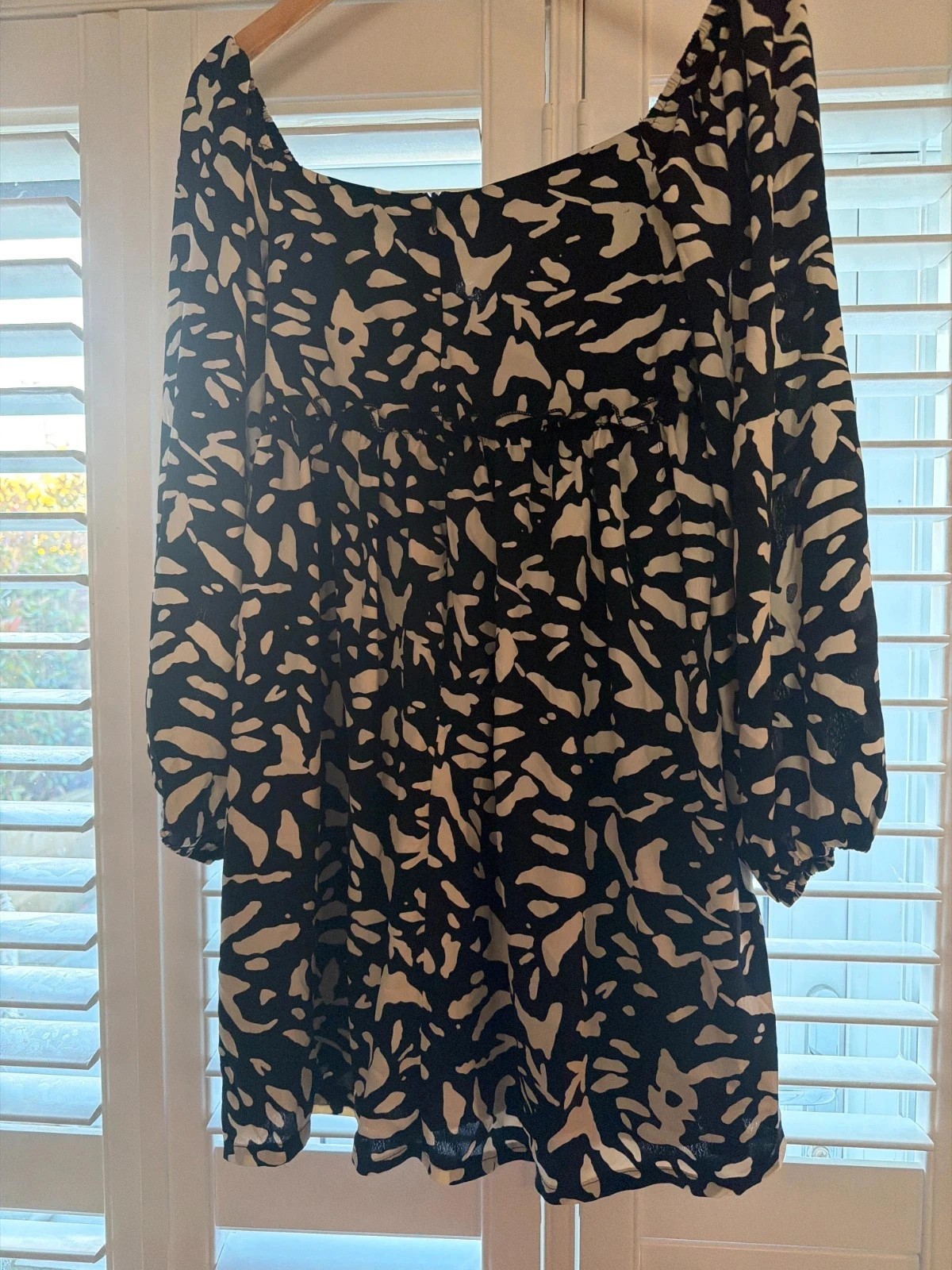Brave Soul Black Cream Animal Leopard Print Midi Dress UK 8-10 BNWT Summer