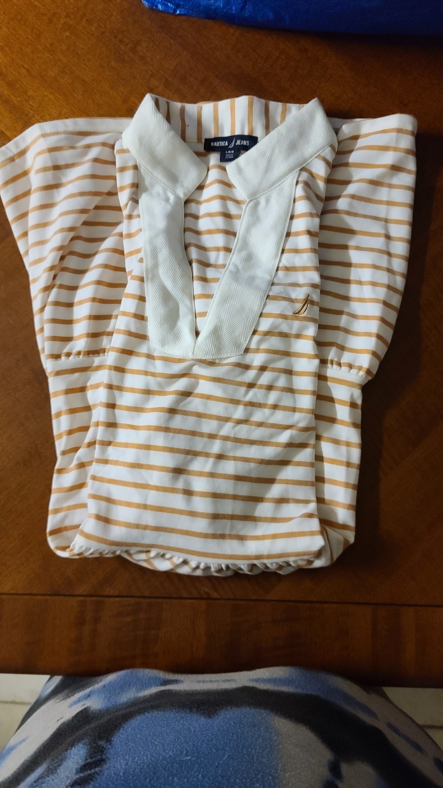 Nautica Jeans Women’s Tiered Collar Sleeveless Mini Dress Almond Ivory Size L