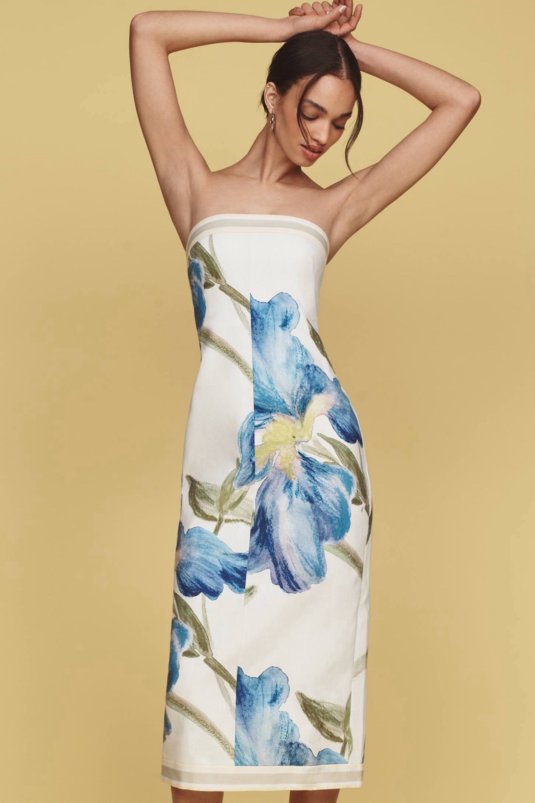 Anthropologie Significant Other Tess Strapless Midi Floral Dress Size 22W NWT