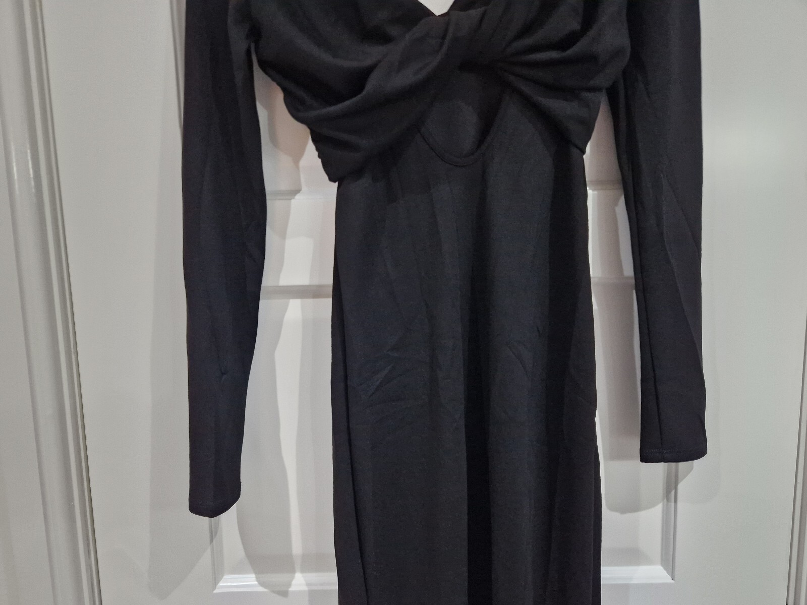 Anthropologie Twisted Front & Back Midi/Maxi Dress Size UK 8 Black New No Tags
