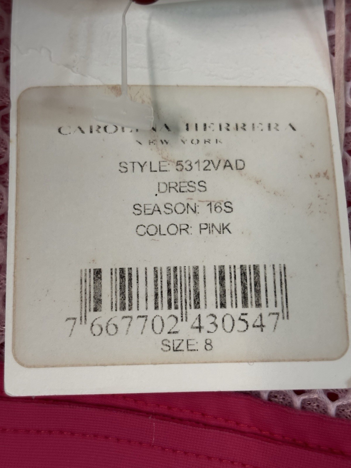 Carolina Herrera Runway Spring 2016 $2300 Size 8 Pink Corset Dress New With Tags