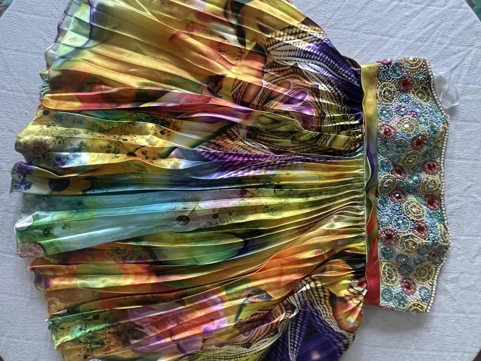 Sherri Hill Multicolor Beaded Digital Print Sleeveless Dress Size 12