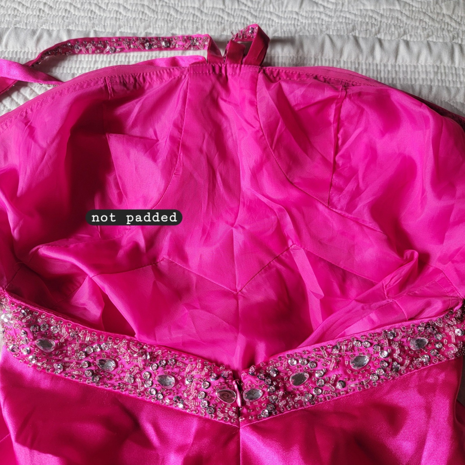 Cache Hot Pink Beaded Strappy Self-Tie Bow Closure Evening Gown Dress Size 6