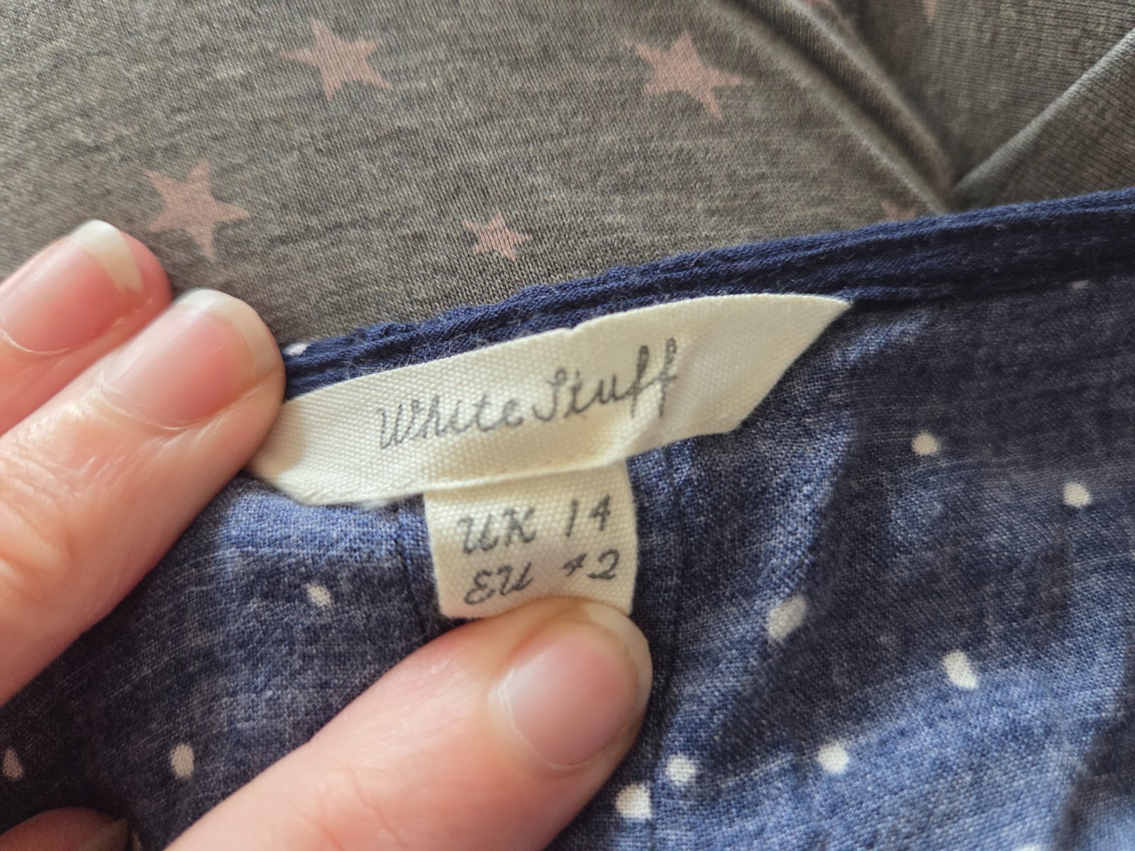 White Stuff Size 14 Navy Blue Gold Sleeveless Belt Leaf Print Autumn Tunic Dress