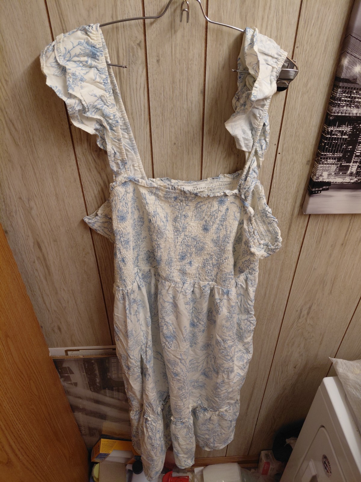 The Pioneer Woman White Blue Floral Sleeveless Midi Dress Size 2xl