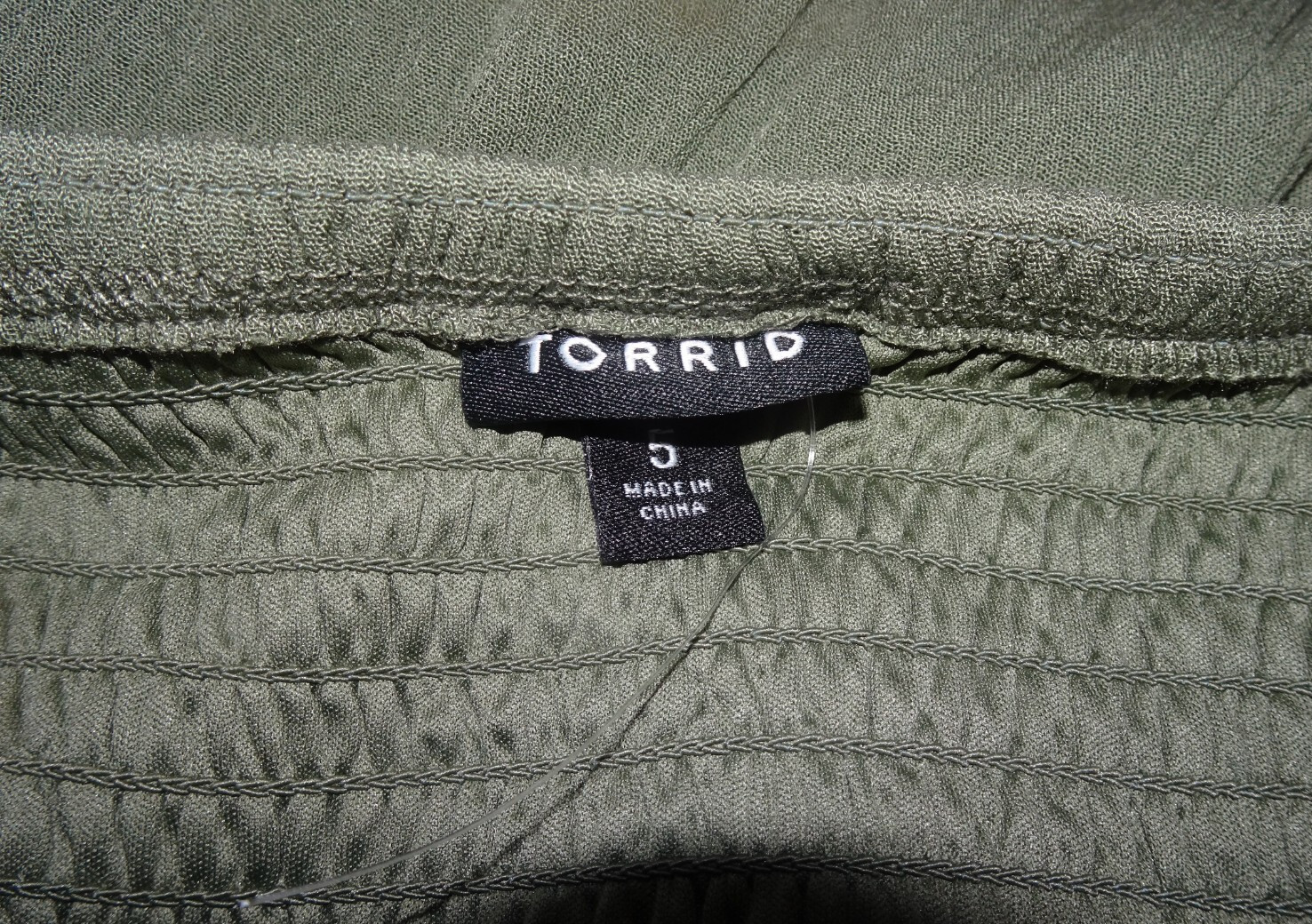 TORRID Midi Washable Gauze Smocked Bodice Tiered A-Line Dress 5 (28) 5X Green