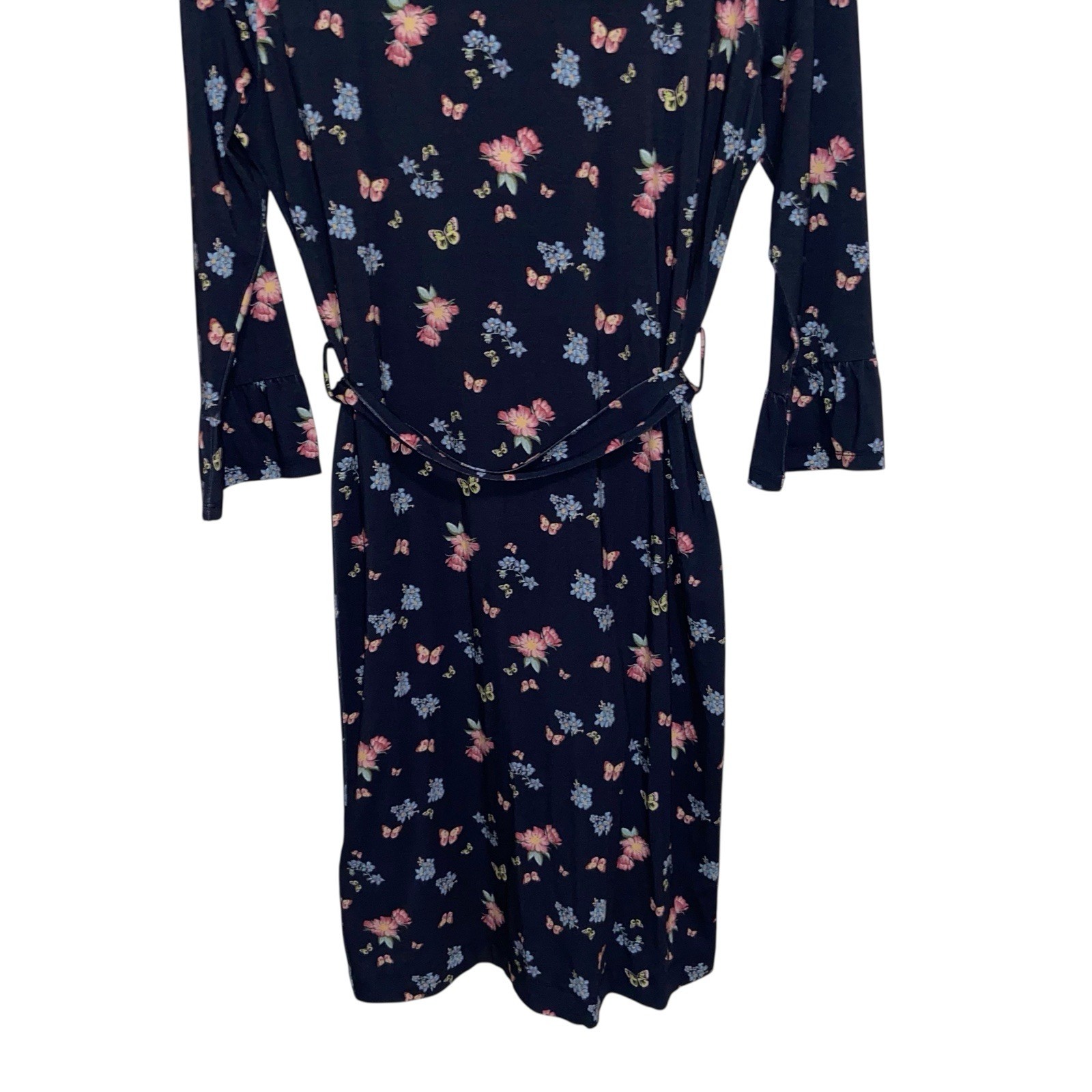 Barbour Dress Womens Size 6 USA Marlowe Floral Navy Preppy Coastal Butterfly