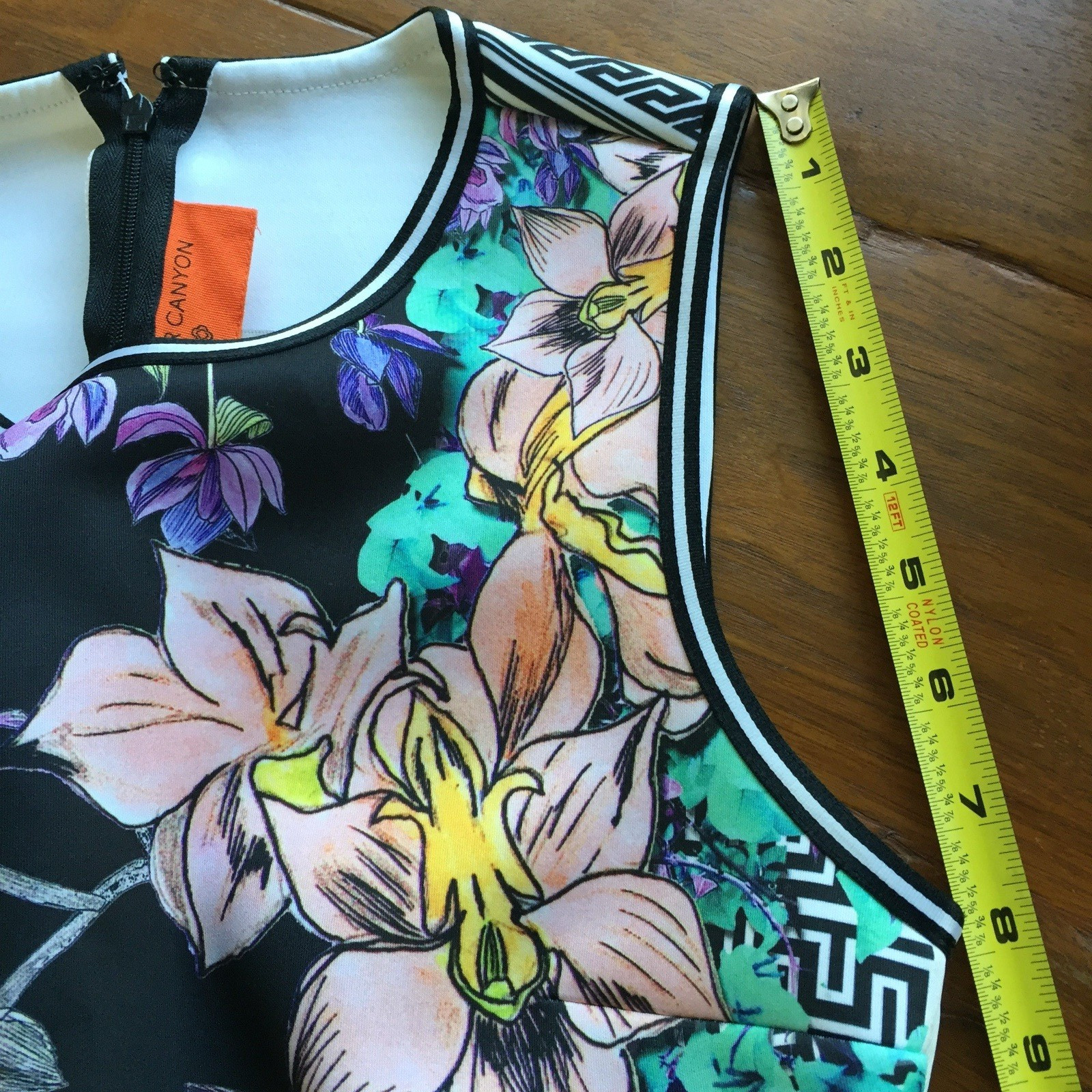 Clover Canyon Scuba Floral Art Print Sleeveless Sheath Dress Size S Small