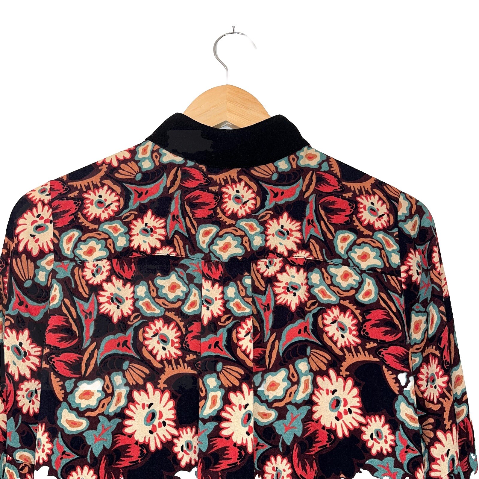 Anna Sui Larkspur Fields Floral Shift Dress Black Size 2 90s Vintage 🟡