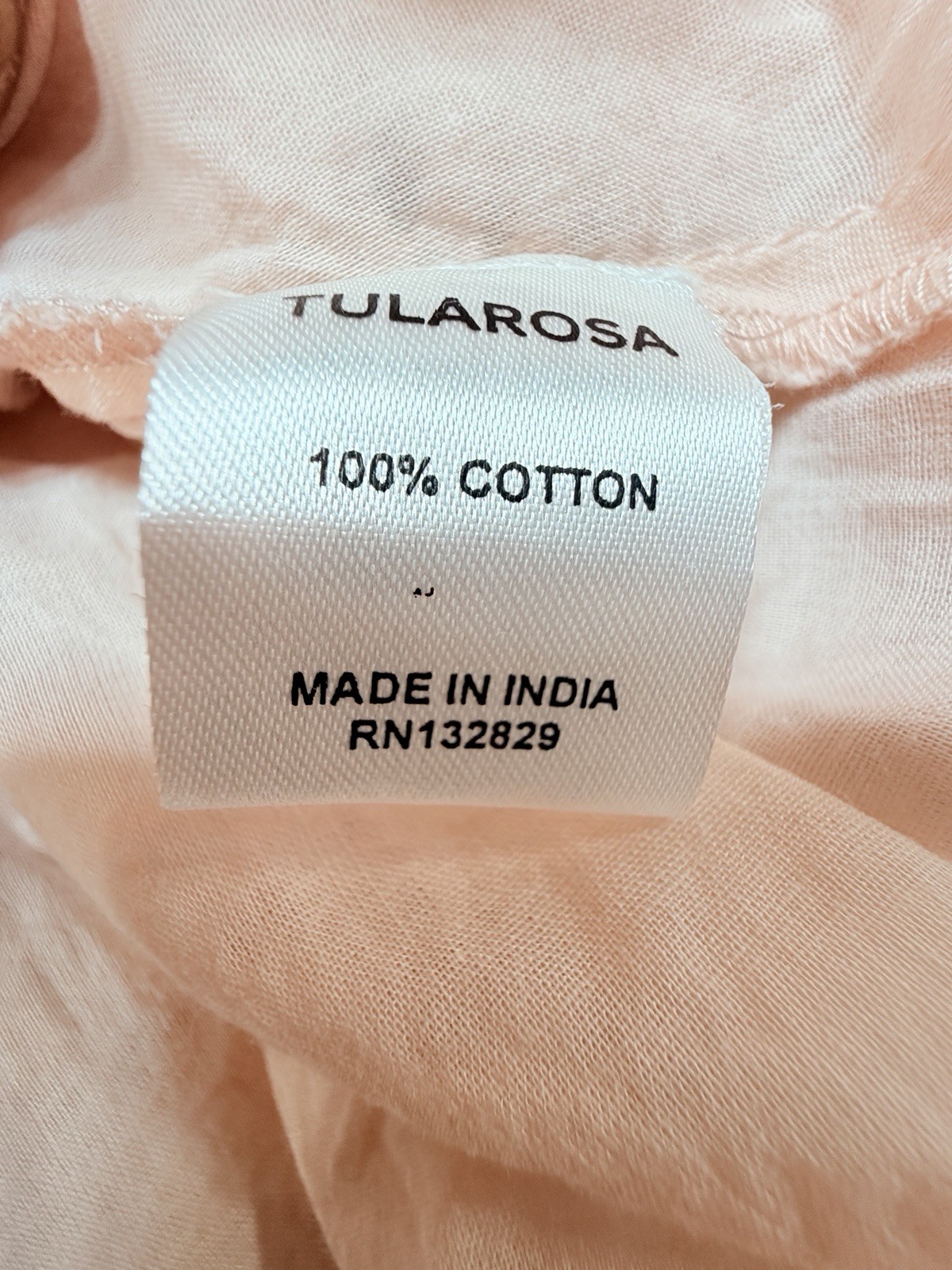 Tularosa Blush Pink Cotton Crochet Lace Inset Long Sleeve Mini Dress Size M