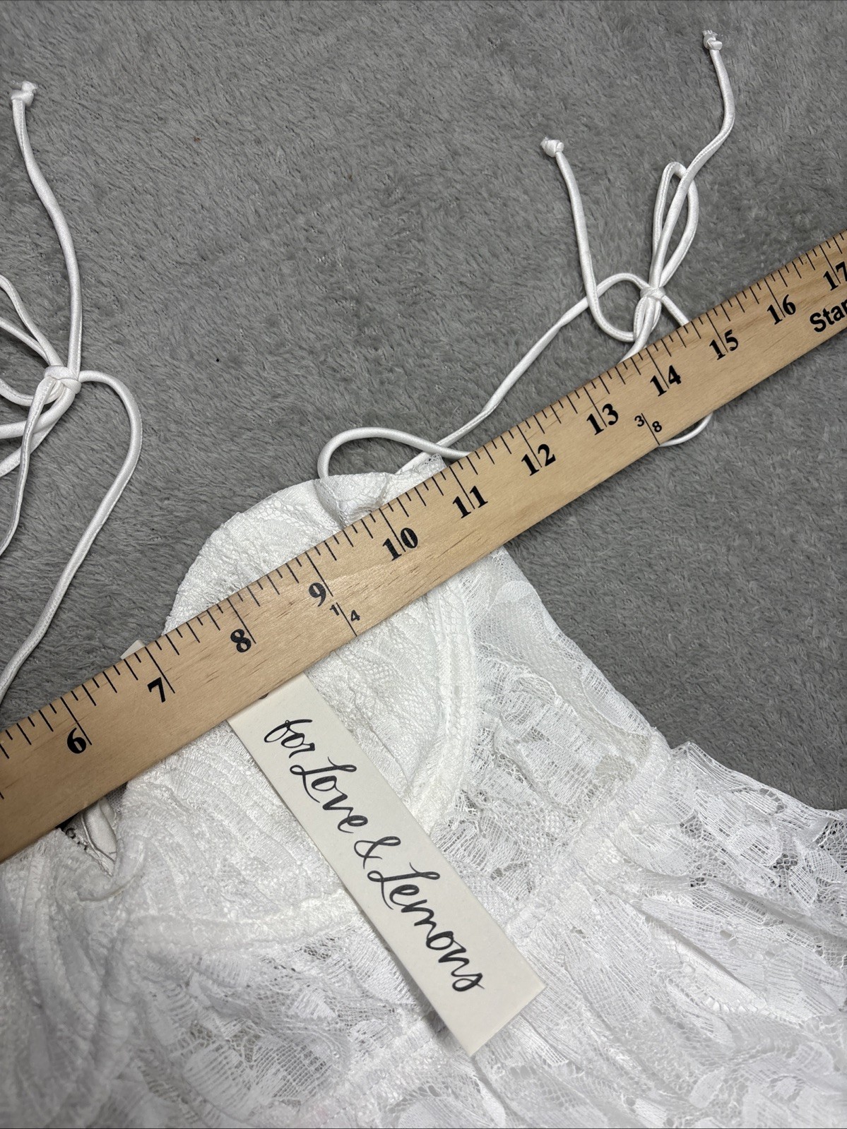 NWT For Love and Lemons Lorena Maxi Dress White Lace Size XS