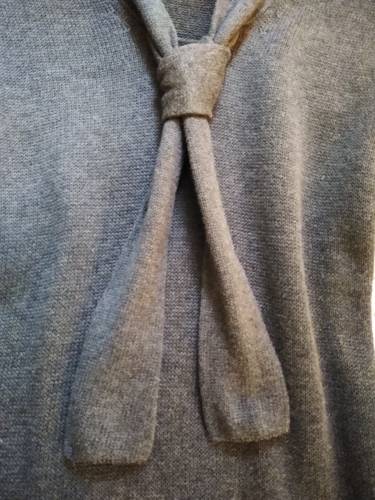 Banana Republic Gray 3/4 Sleeve Necktie Sash Sweater Dress Knit Workwear Size XS