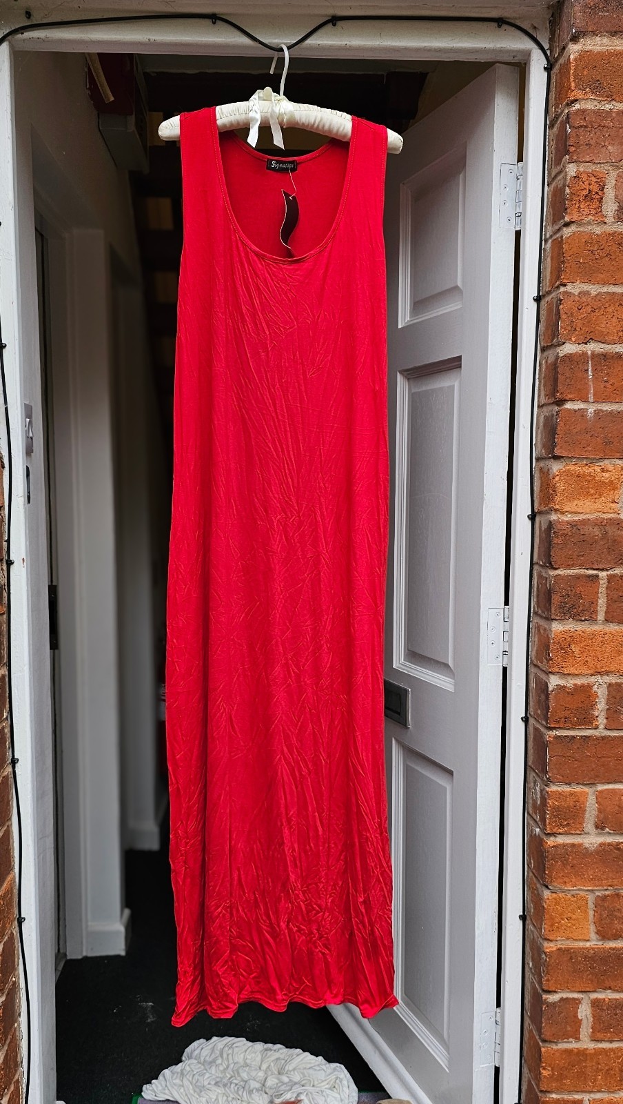 Ladies Signature Red Maxi Dress Sleeveless Viscose Blend Approx 20–22 Summer