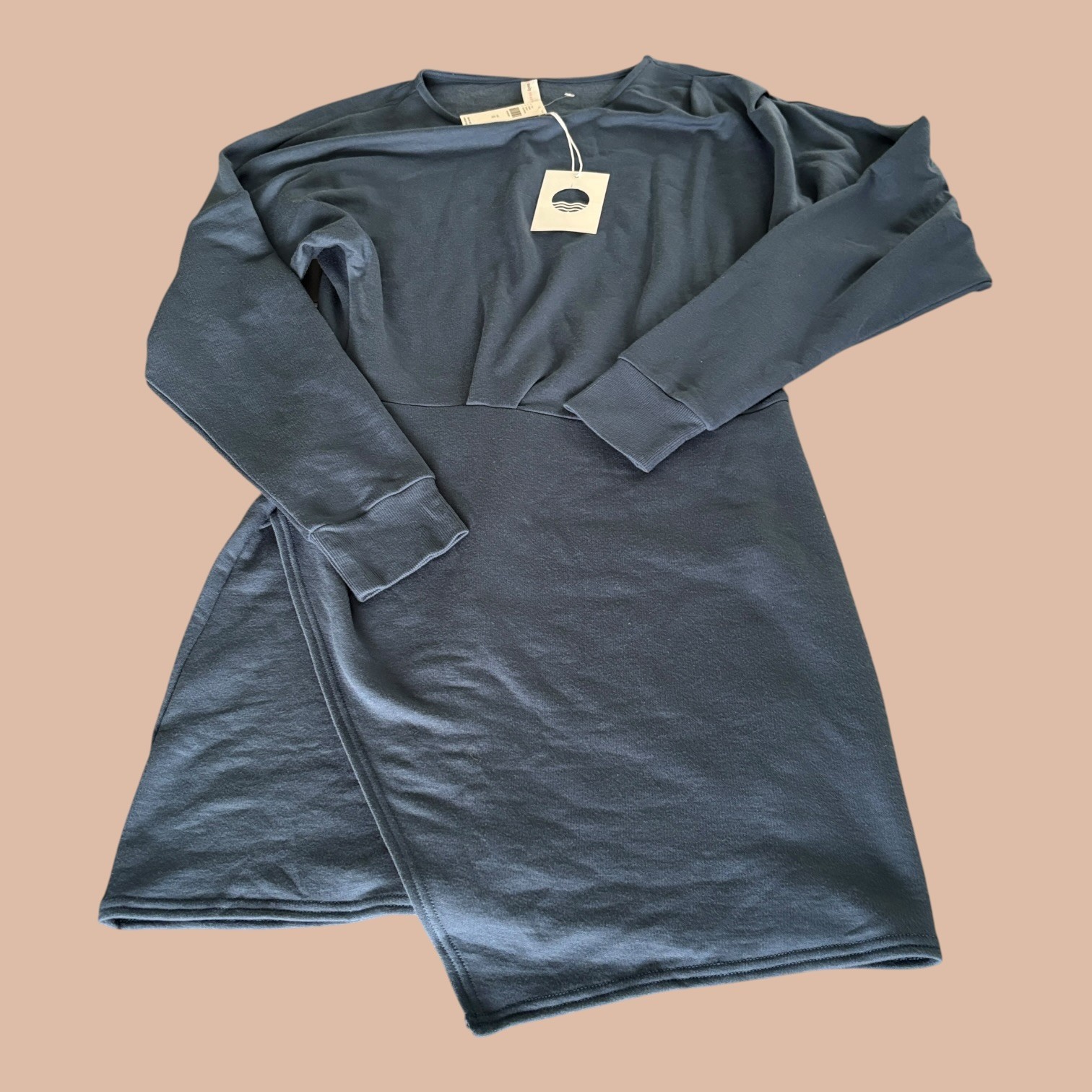 Daily Practice by Anthropologie Sweatshirt Dress Womens Medium Blue Tulip Hem