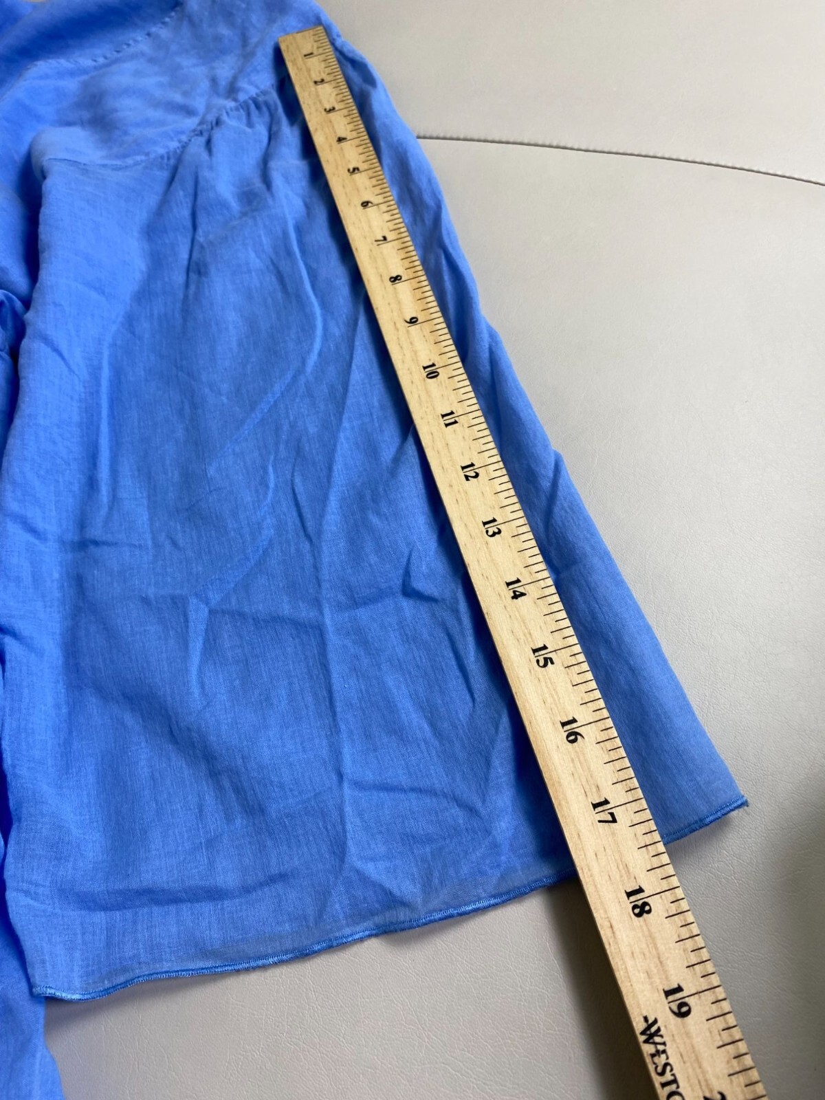 ATM Anthony Thomas Melillo Blue V-Neck Dress size Medium Lightweight 3/4 Sleeve