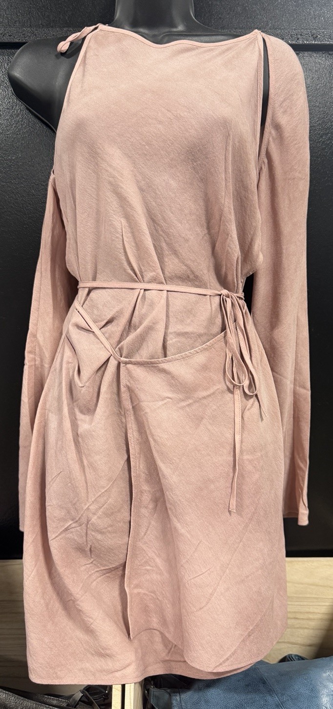 Acne Studios Women’s US 4/EU 36 Wrap Tunic Dress Mauve Pink FN-WN-DRES000990 New