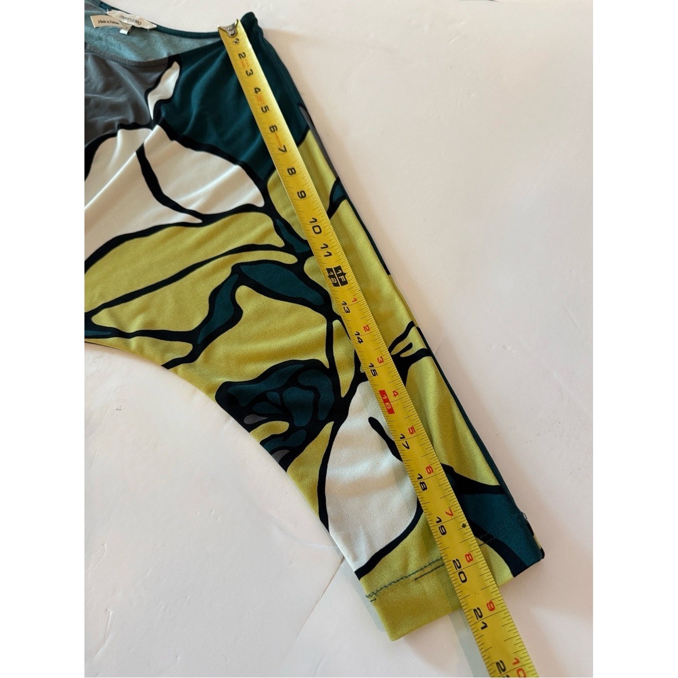 Max & Cleo Jersey Stretch Midi Dress Abstract Green Floral- size S