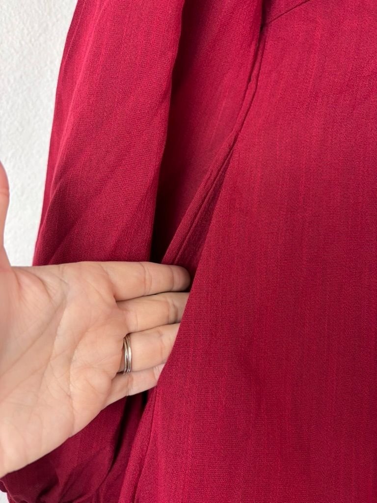 BalticBorn medium red Rosalie back tie midi maxi dress boho long sleeve wedding