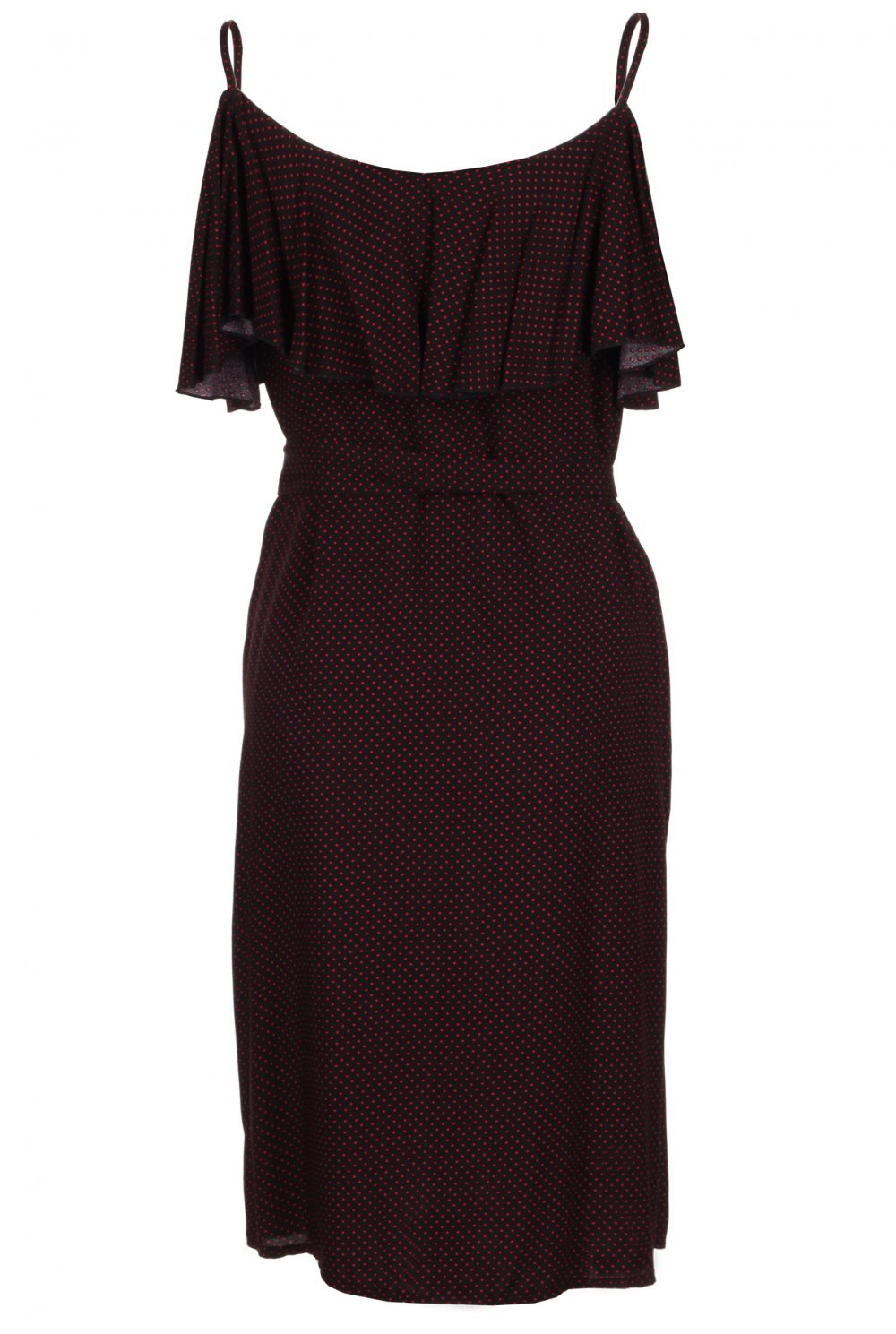 Dress with a ruffle across the chest and polka dots Size 2, 4, 6, 8 US NEW