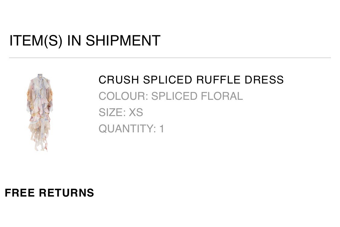 CRUSH SPLICED RUFFLE DRESS New
