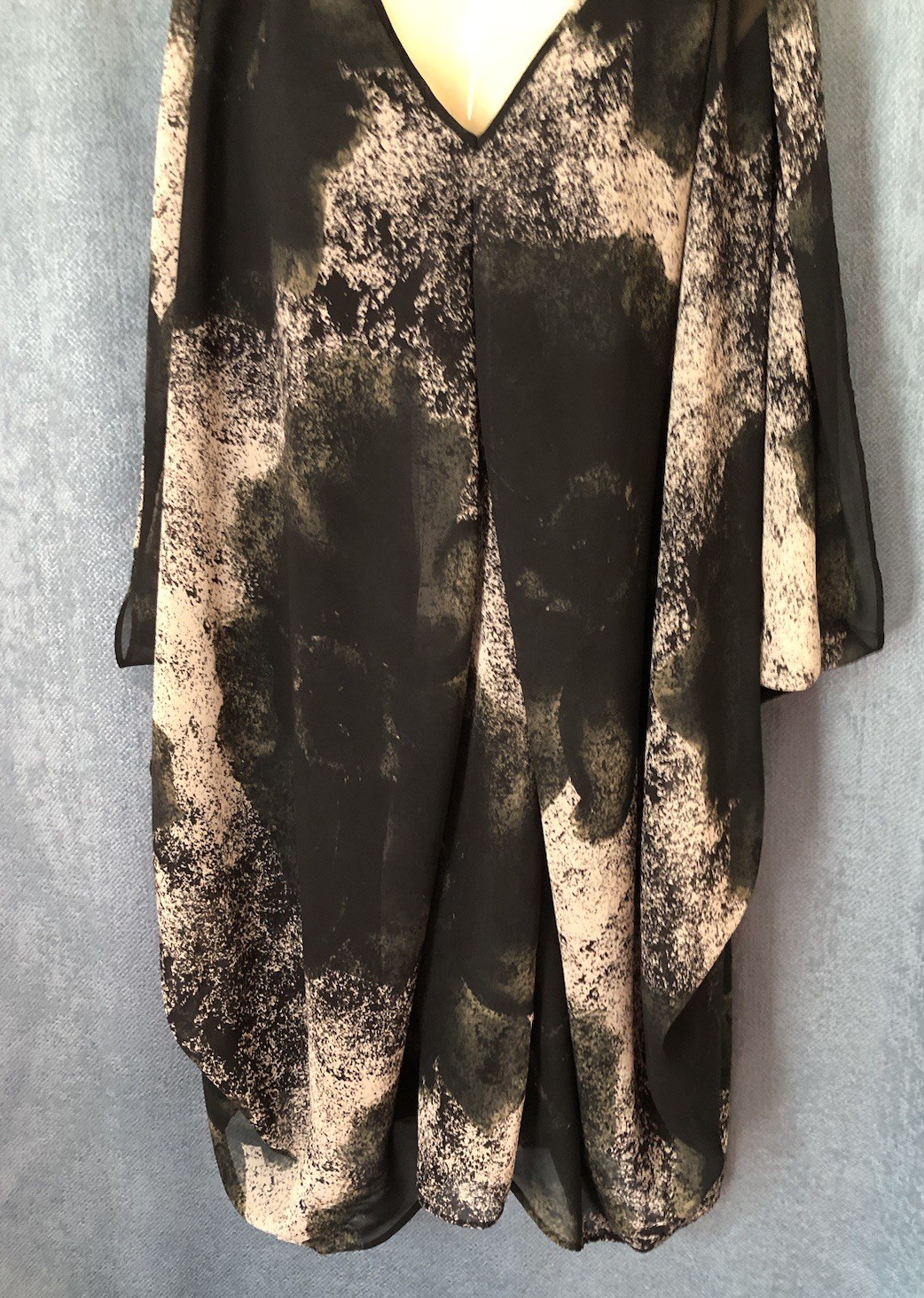 Chiffon Mini Dress Tunic Size Medium Sleeveless Exposed Zipper 2010 Vtg