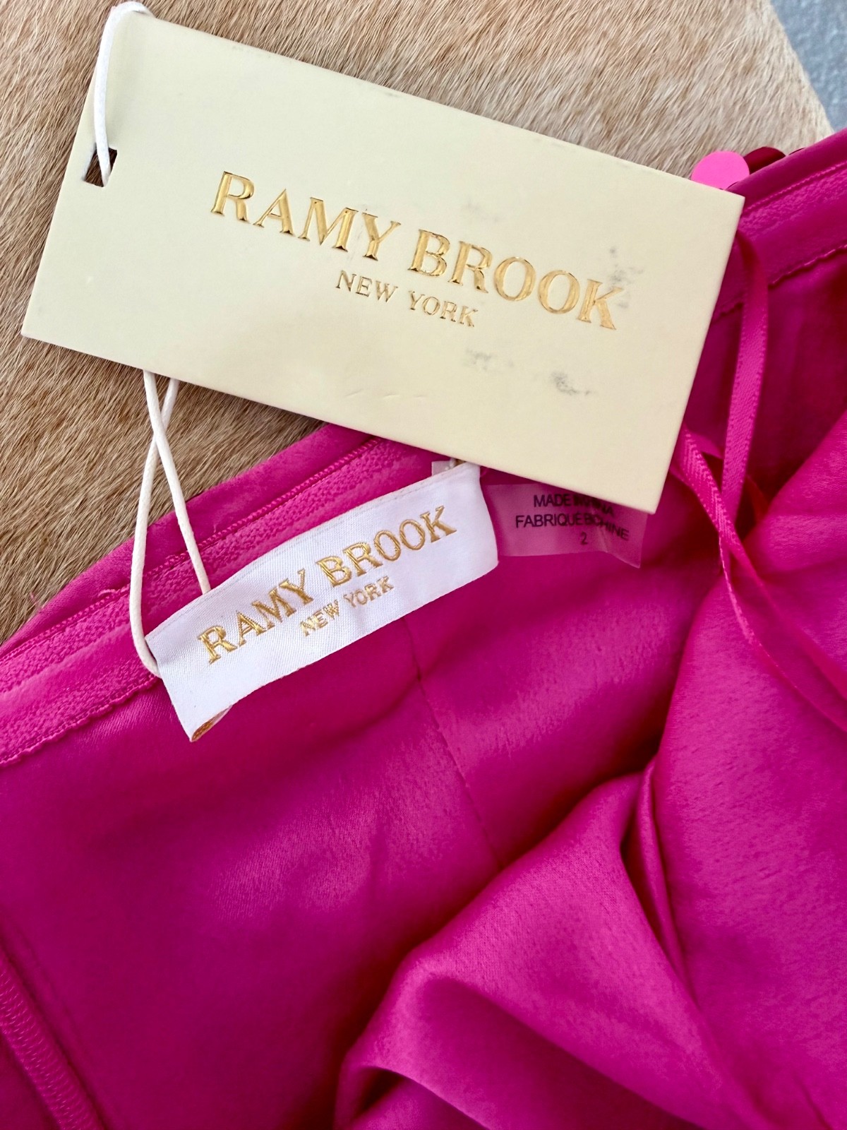 Ramy Brook Elise sequin feather mini dress-Magenta-Size 2-BRAND NEW WITH TAG