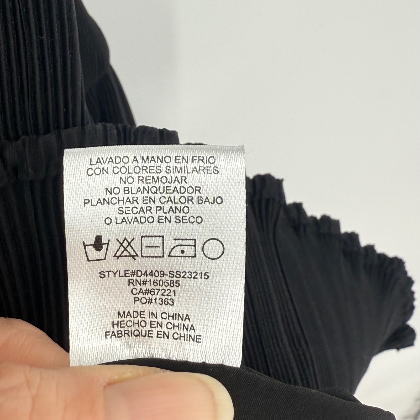 CIEBON Black Pleated Bias Cut Ruffle Mini Dress Size S NWT