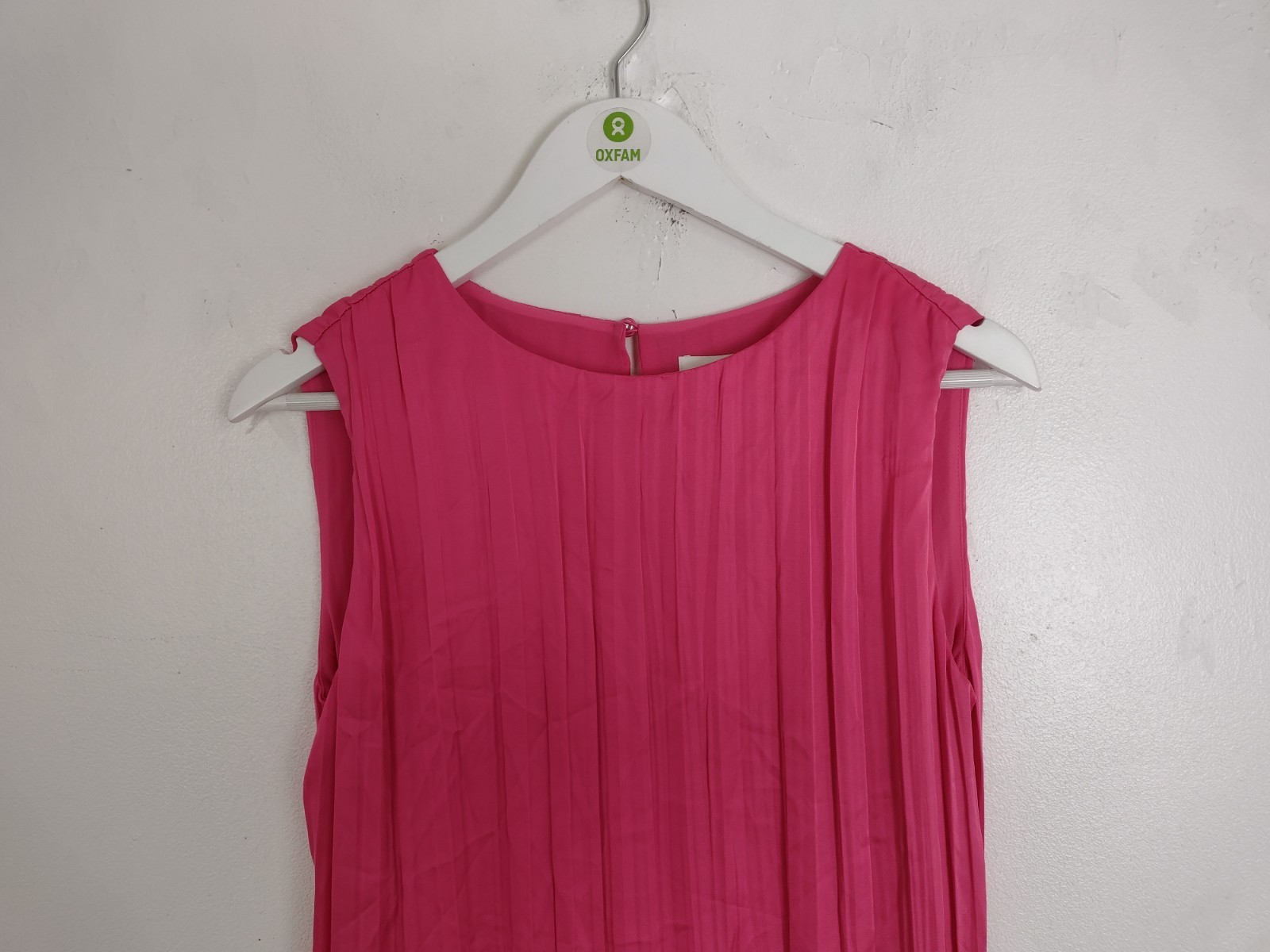 Autograph Textured Pleated Plisse Midi Dress Size 8 In Rose Pink New
