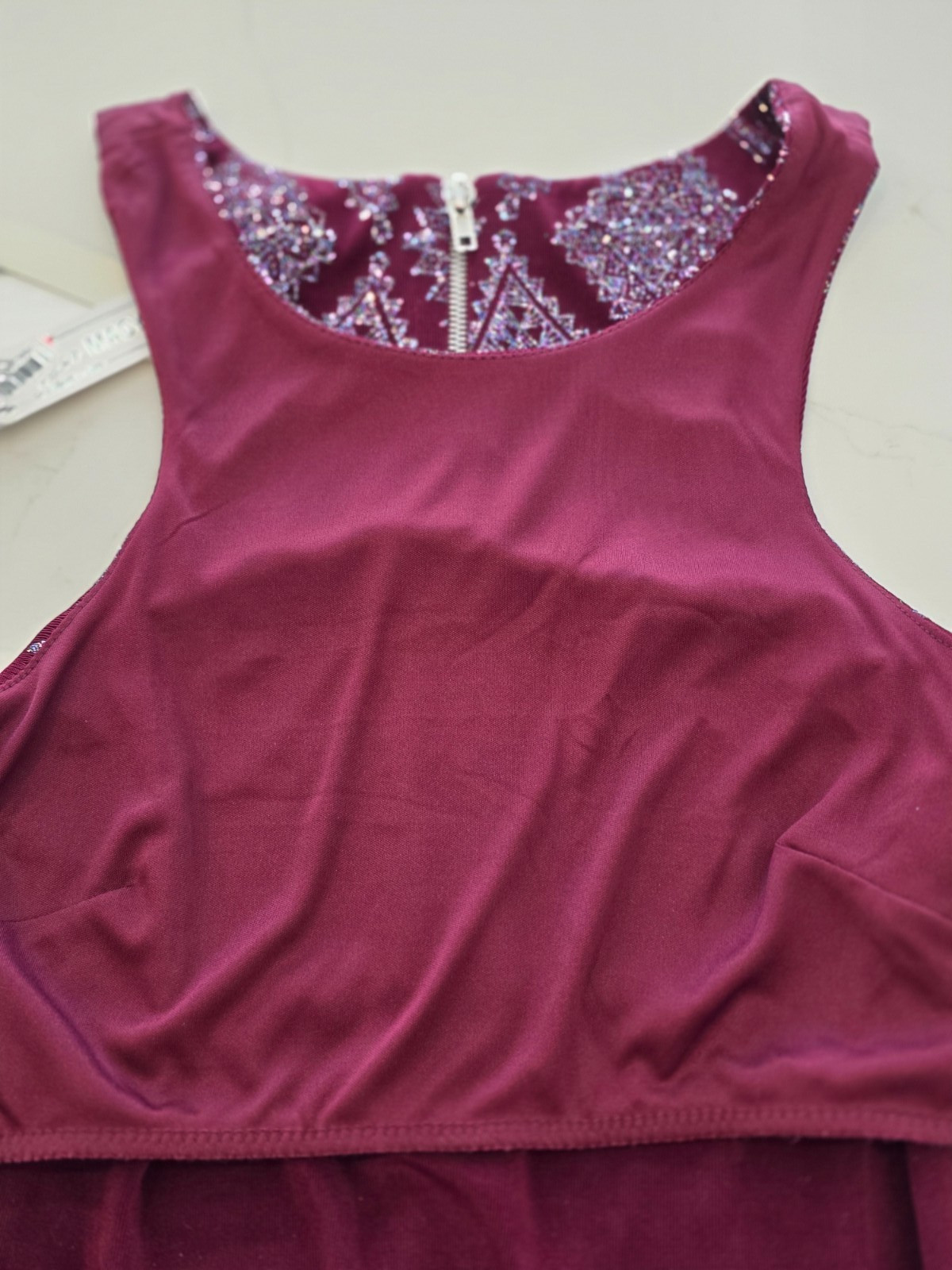 Speech Less burgundy silver gliders women dress size 9 D282
