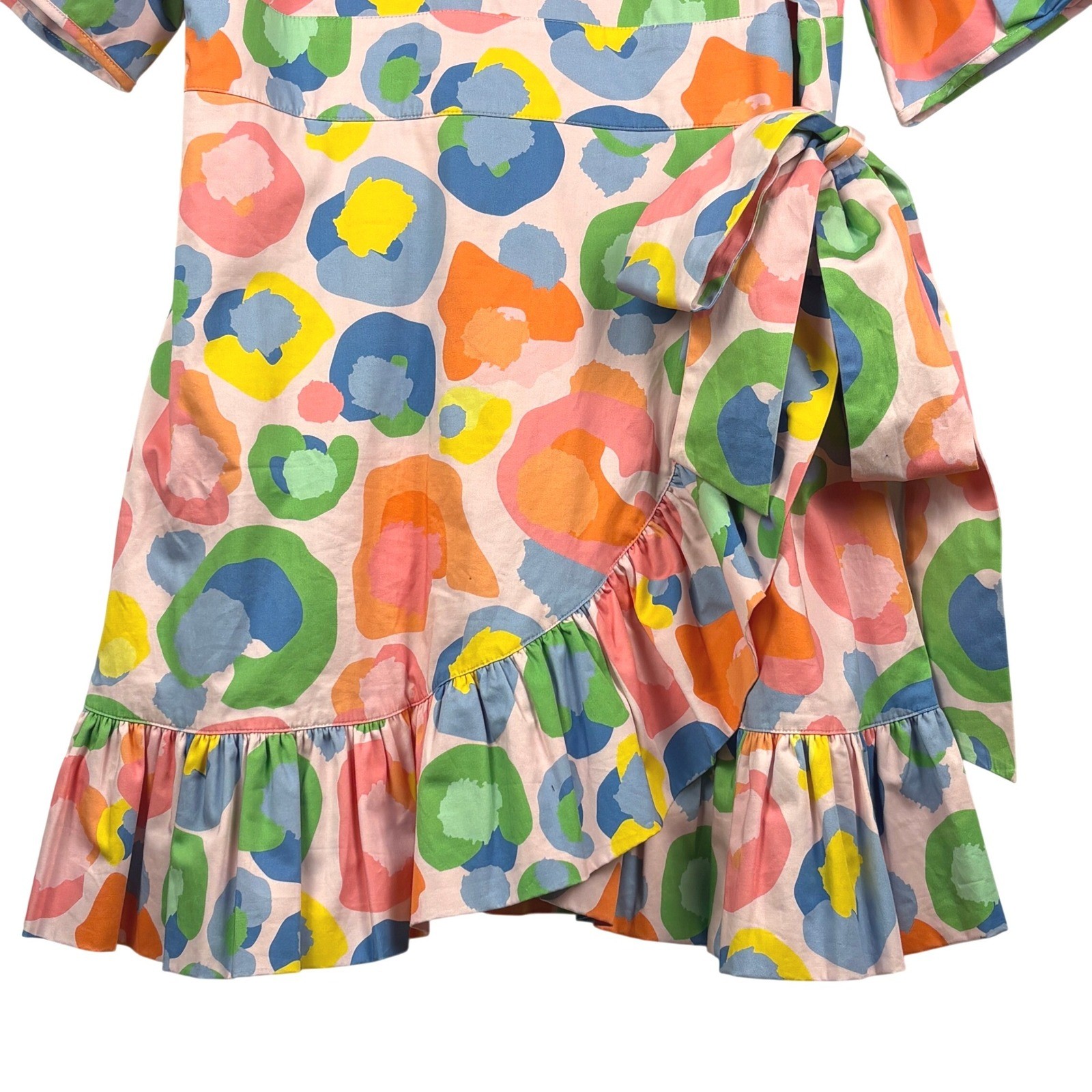 Emily McCarthy Womens Savannah Mini Dress Ruffle Wrap Sz L Party Preppy Spring