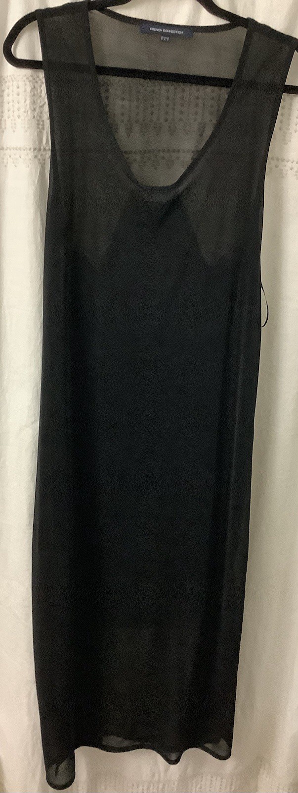 Semi Sheer Sleeveless Black Dress 12
