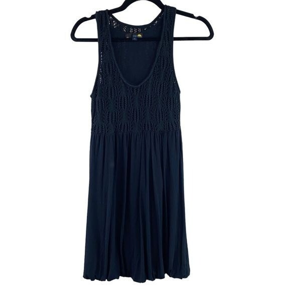 C&C California Rayon and Cotton Mini Dress with Crocheted Top
