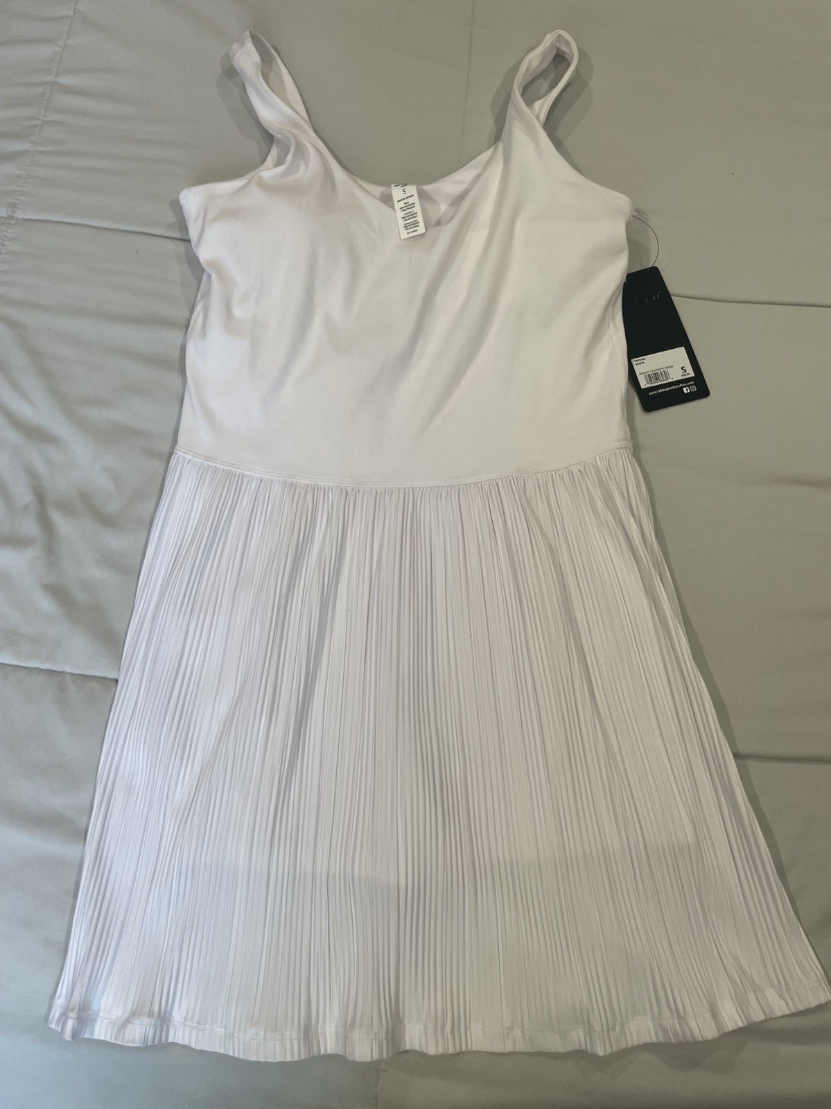 90 Degree by Reflex Jersey Charming Pleated Gym Dress Built-in-Shorts Small NWT