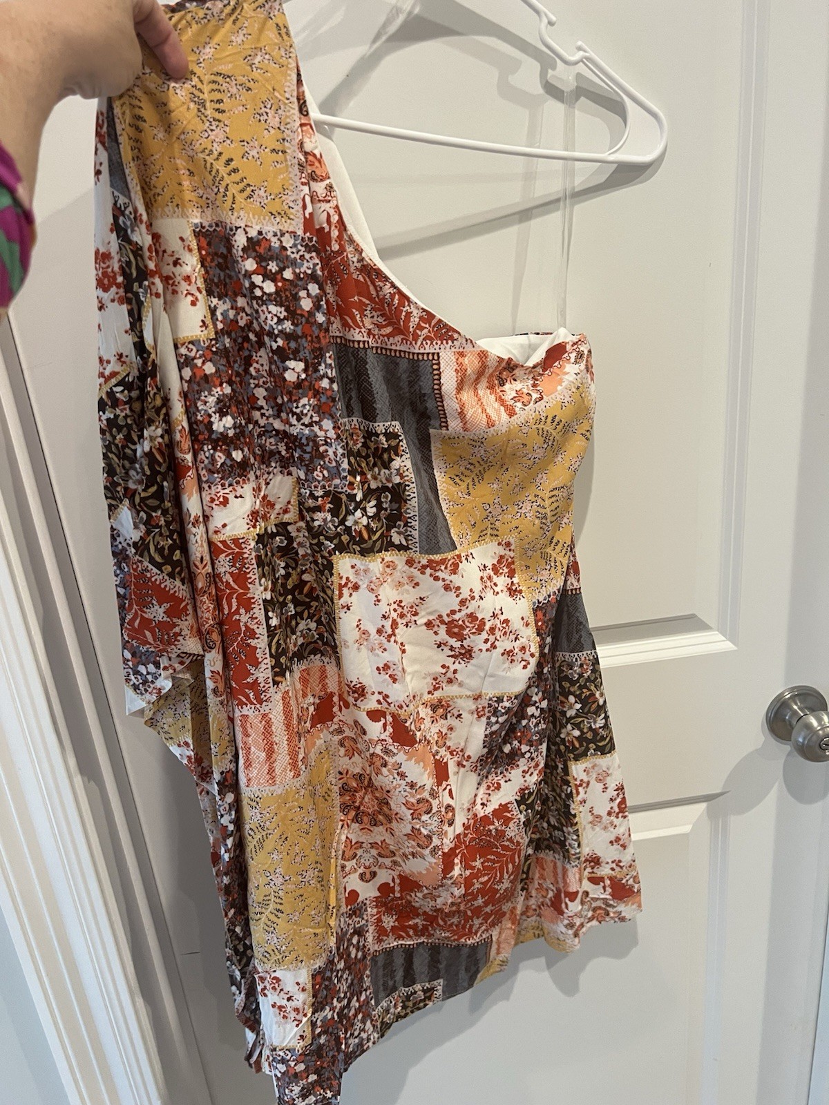 NWT Savanna Jane Patchwork One-Shoulder Dress Size Large