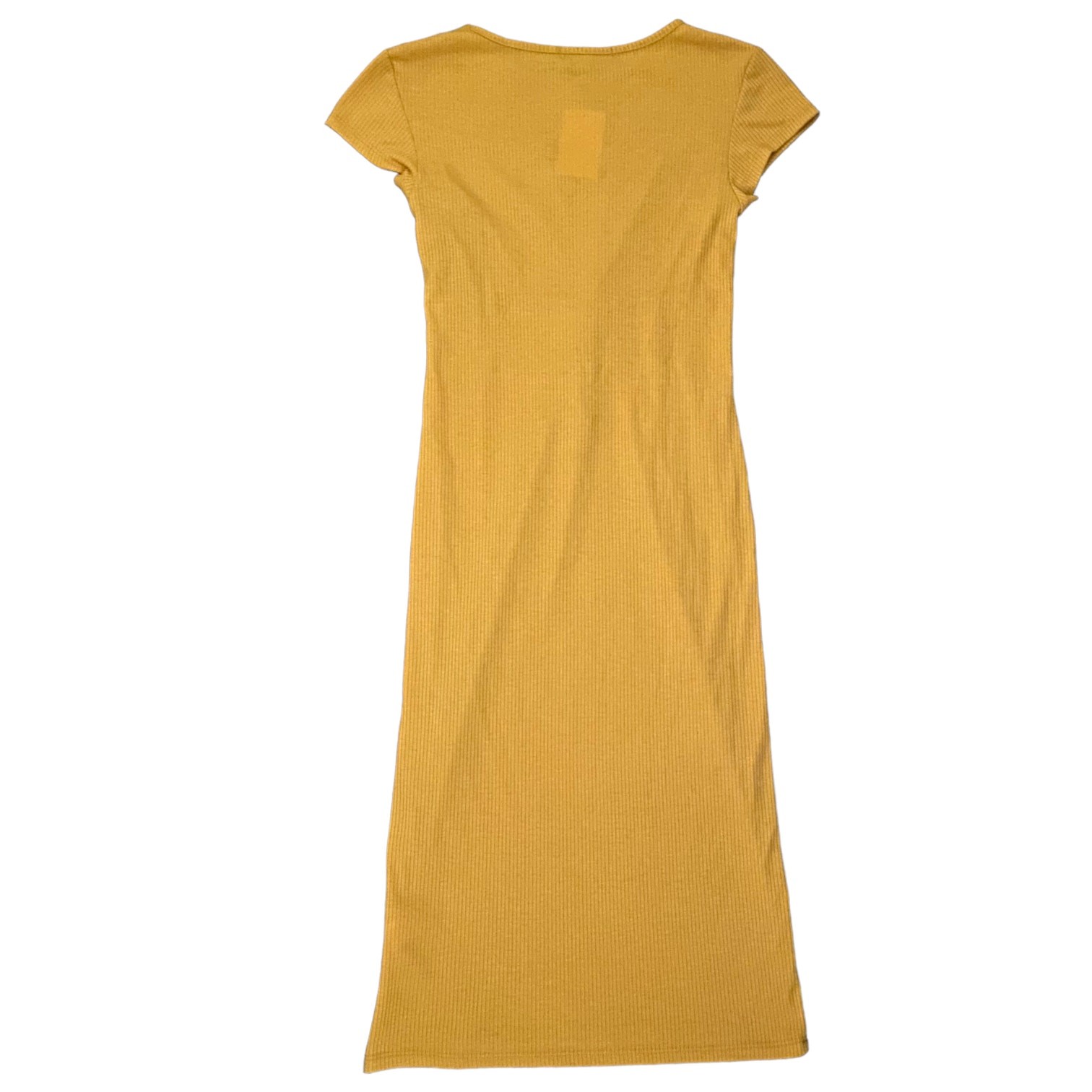 Velvet Golden Yellow Torch Long Fitted Dress Size Large NEW