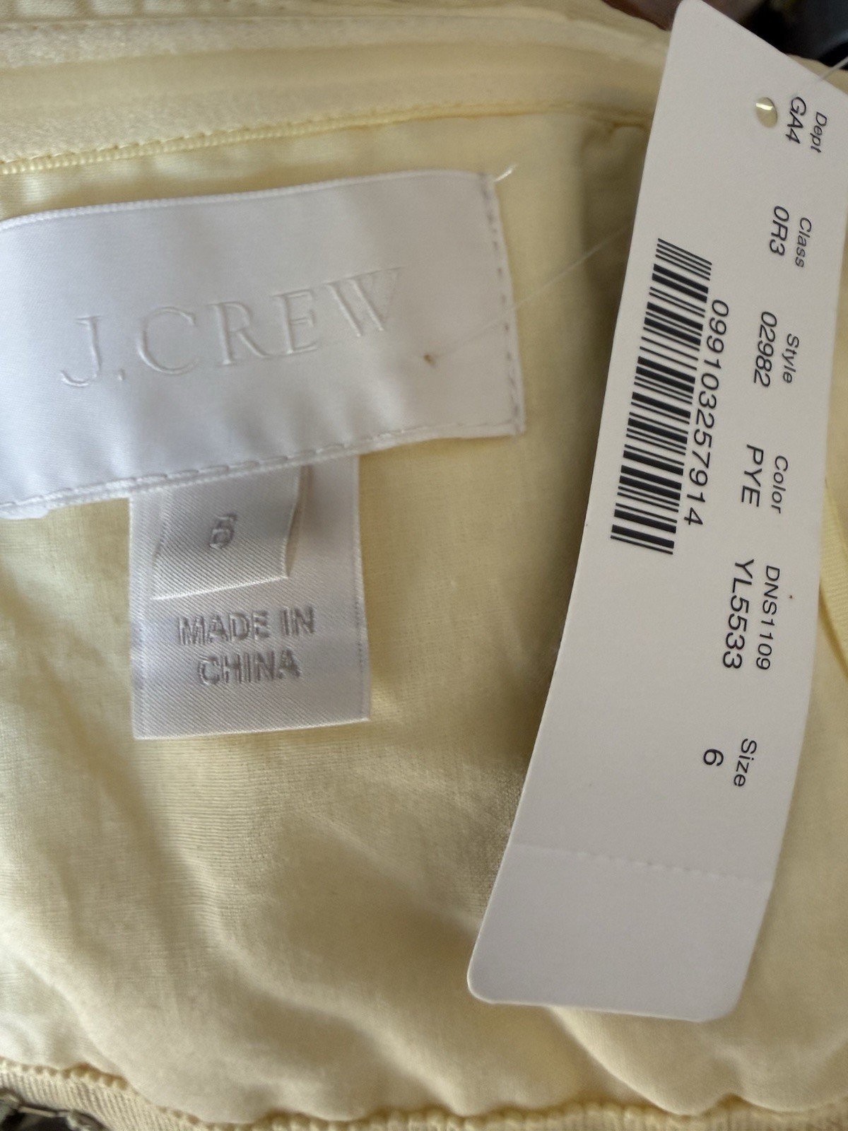 J.Crew Nadia Silk Chiffon Strapless Pleated Dress Champagne Size 6 NWT