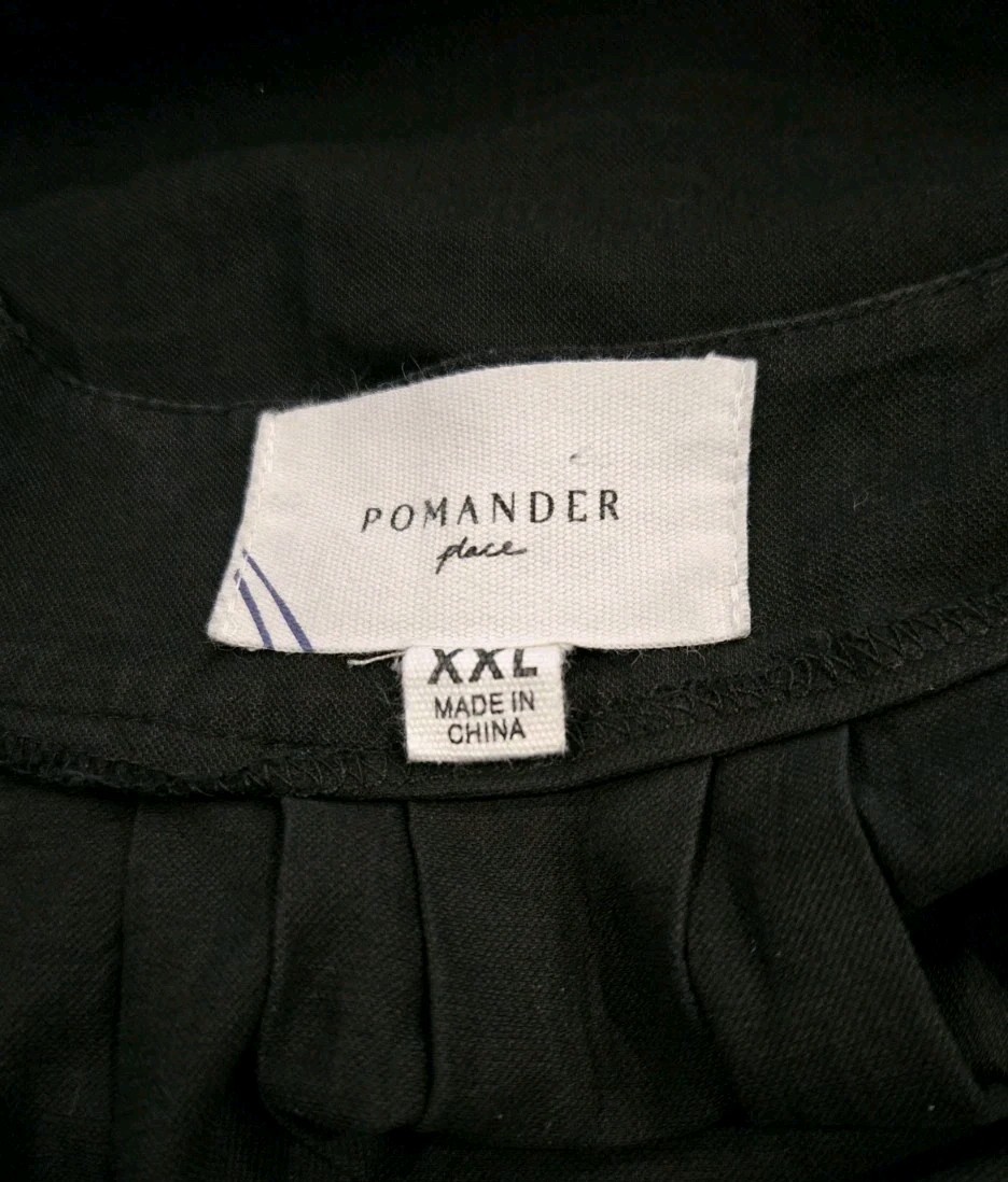 Pomander Place By Tuckernuck Black Pleated Flutter Sleeve Swing Dress Sz XXL