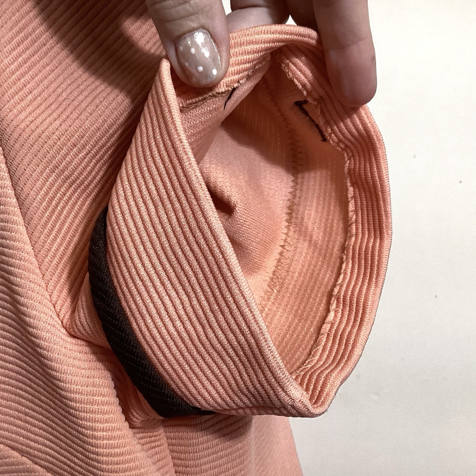 Handmade 60s Mod Retro Mini Shift Dress Size M Pink Salmon Contrast Bow Twiggy