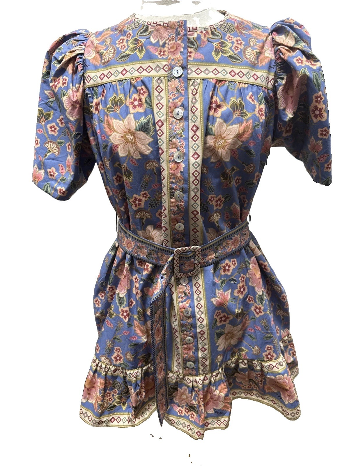 Farm Rio Belted Floral Dress With Pockets Size M