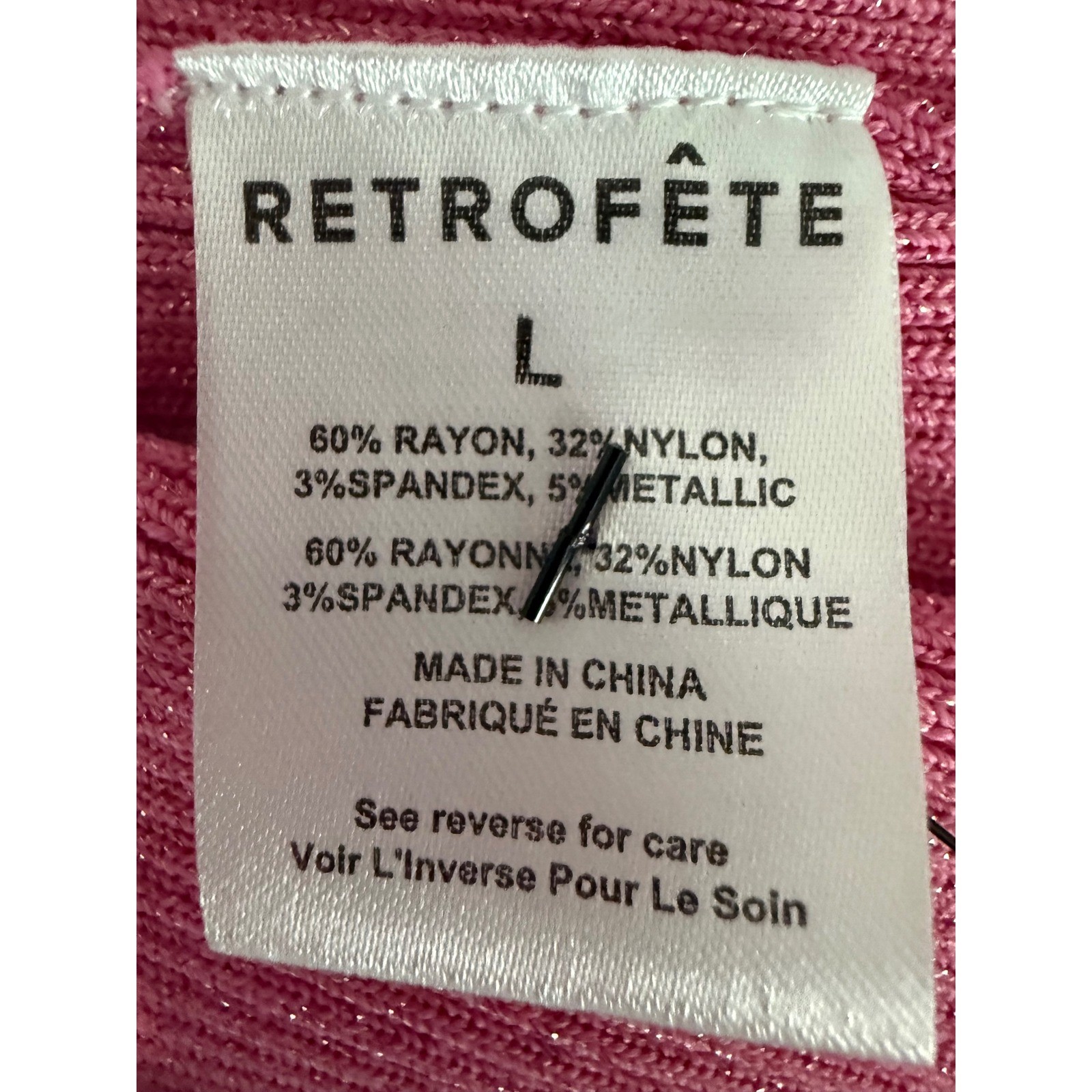 Retrofête Eloisa Knit Maxi Dress Metallic Candy Pink Size Large NWT