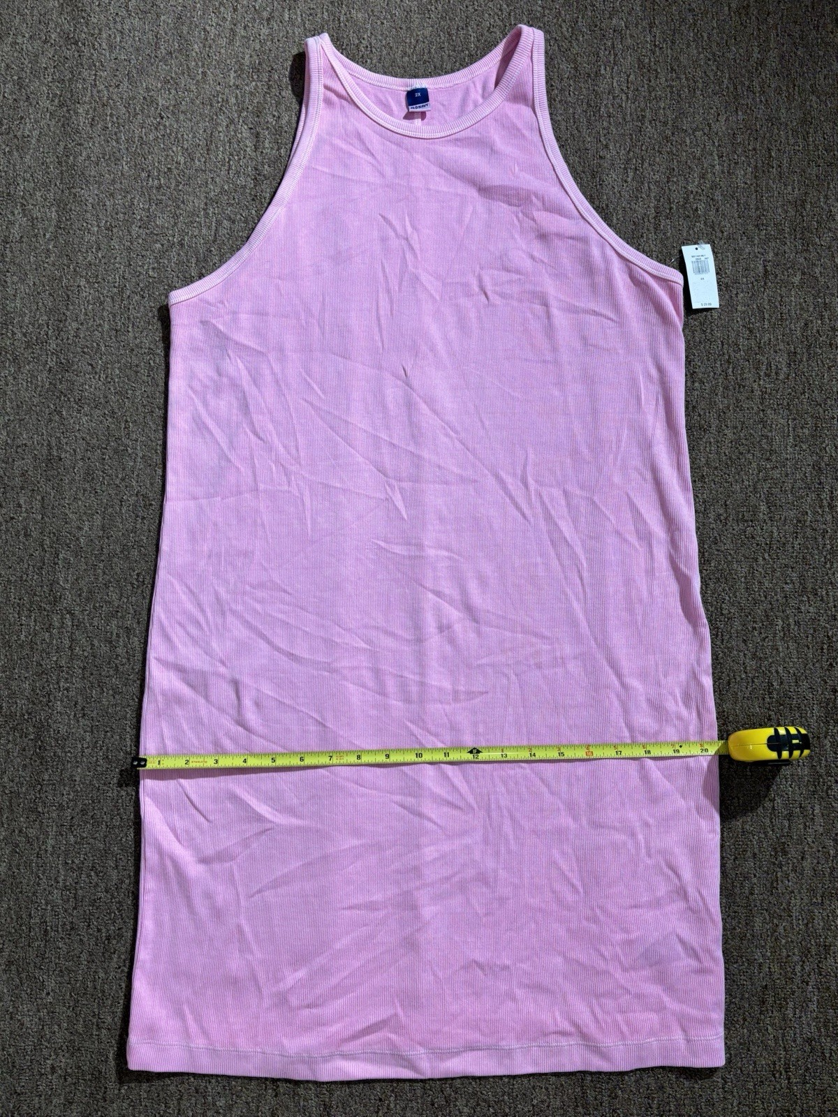 31A NWT Old Navy Womens 2X Sleeveless High-Neck Knit T-Shirt Dress| Anemone Pink