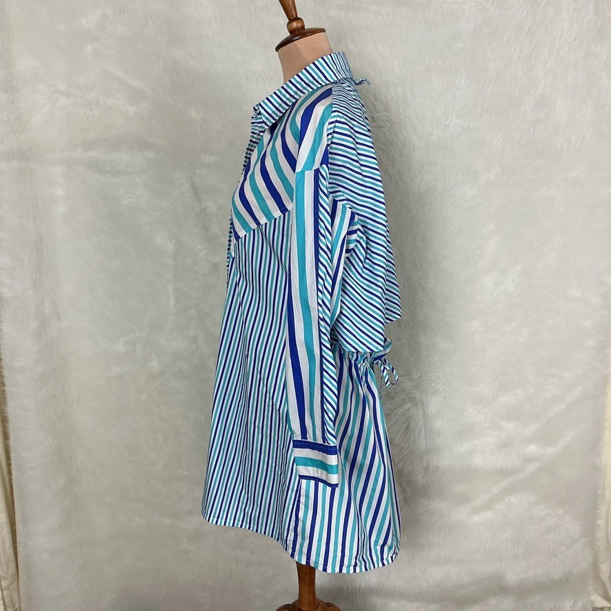 Solid & Striped Blue White Open Back The Emerson Striped Shirt Dress S